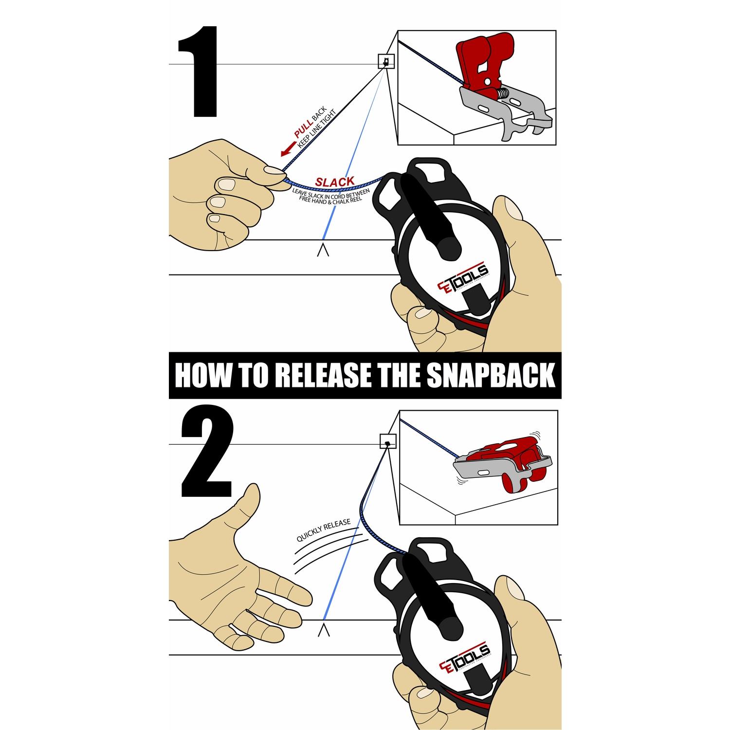 CE Tools SnapBack Braided Chalk Line with Releasable Tip 50 ft.