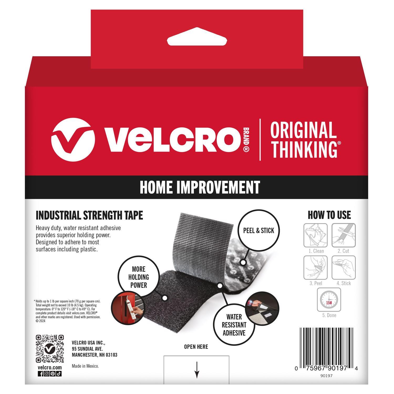 VELCRO Brand Industrial Strength Large Nylon Hook and Loop Fastener 180 in. L 1 pk