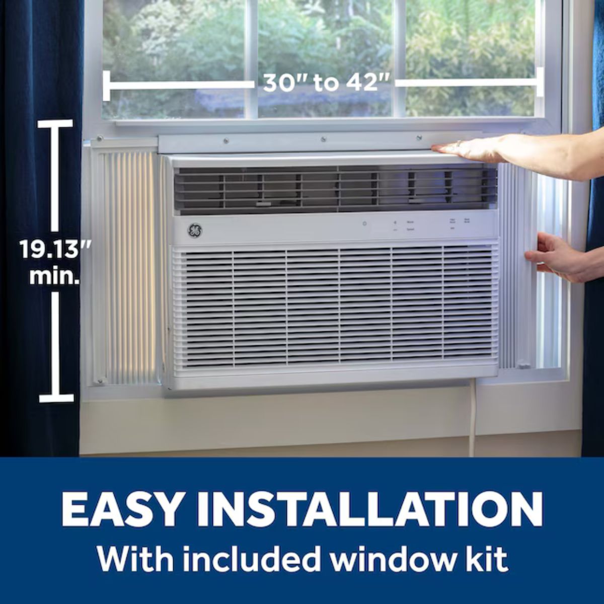 GE Extra Large Room Window Air Conditioner with Heater, Remote Included ( 240-Volt, 24000-BTU )
