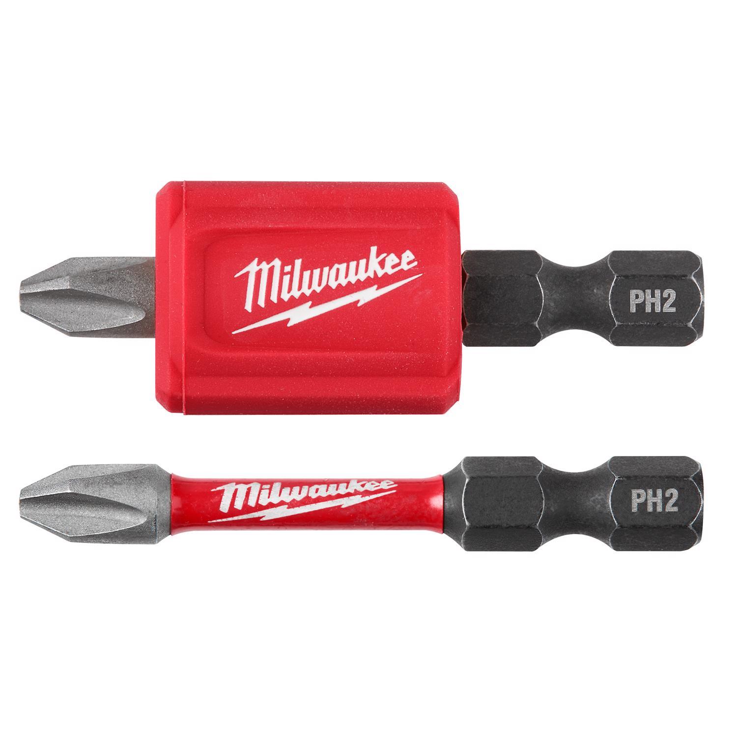 Milwaukee Shockwave Phillips 2 in. L Magnetic Attachment Set Alloy Steel 2 pc