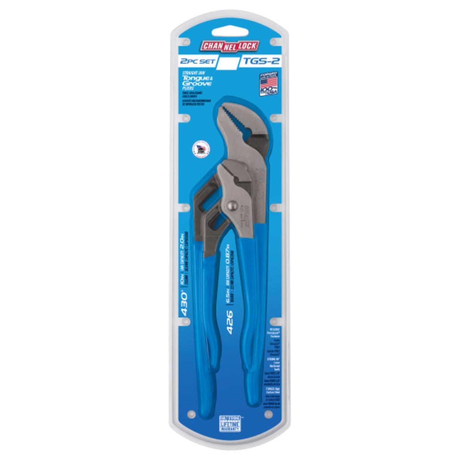 Channellock 6-1/2 & 10 in. Carbon Steel Tongue and Groove Pliers