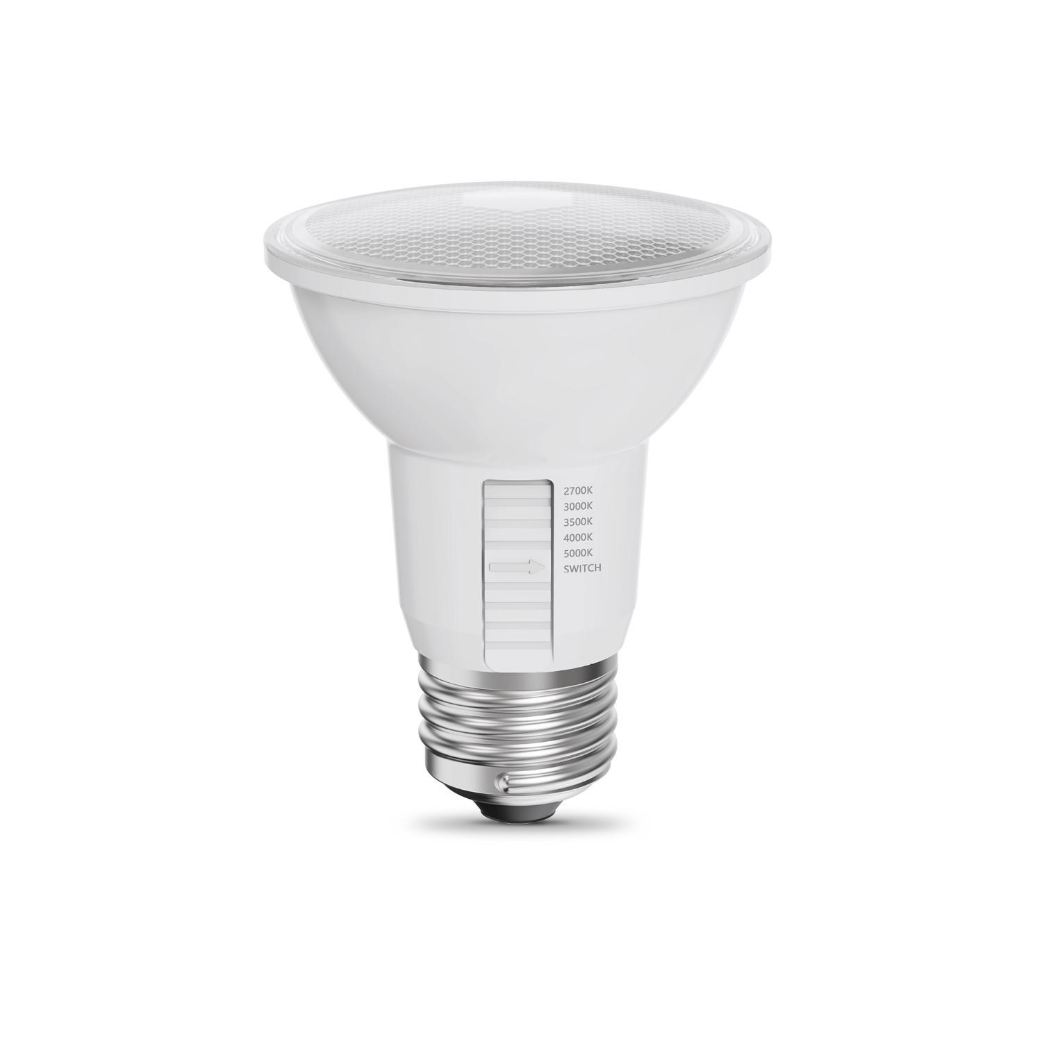 Feit PAR20 E26 (Medium) LED Floodlight Bulb Adjustable White 50 Watt Equivalence 2 pk