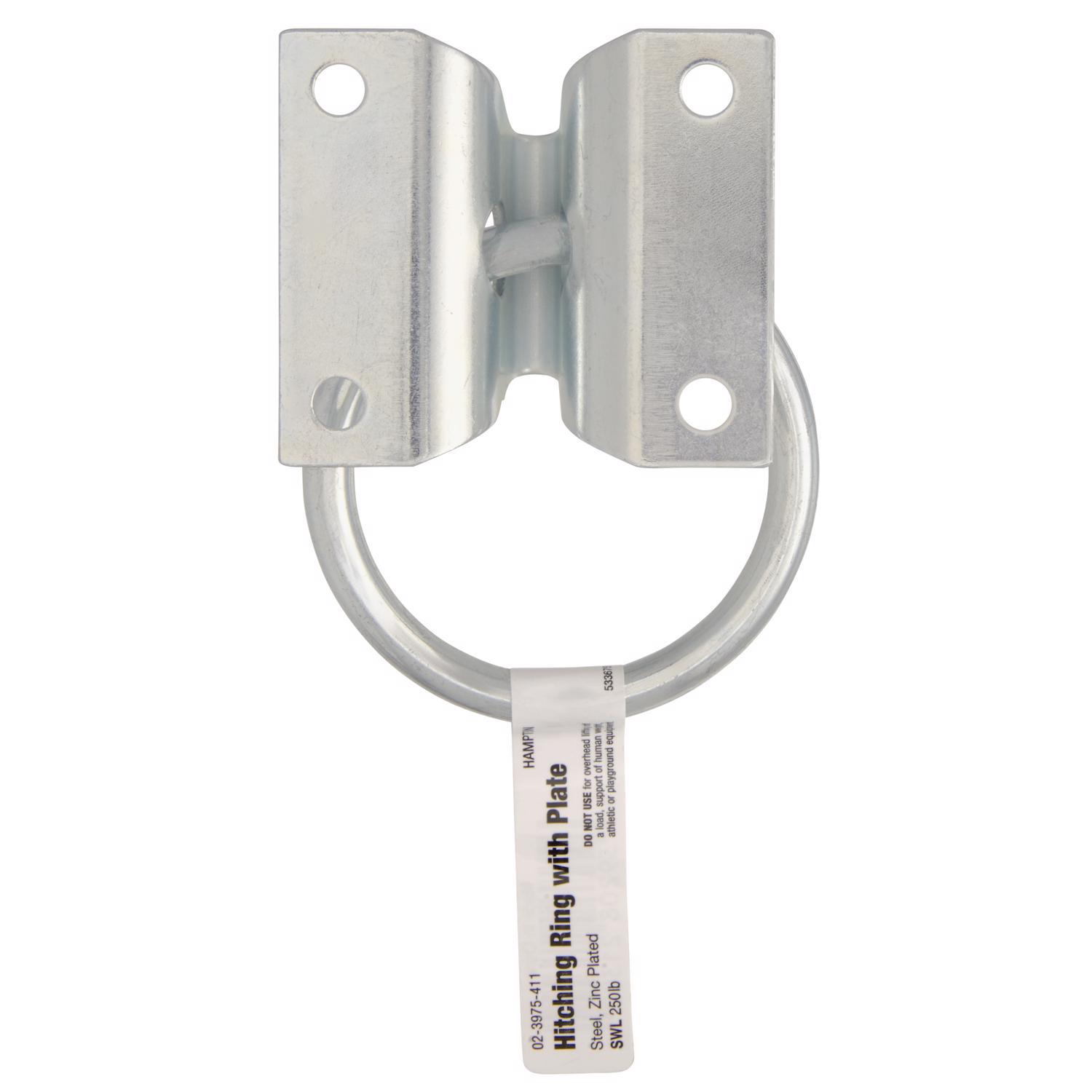 Hampton Small Zinc-Plated Silver Steel 1.875 in. L Hitching Ring 250 lb 1 pk