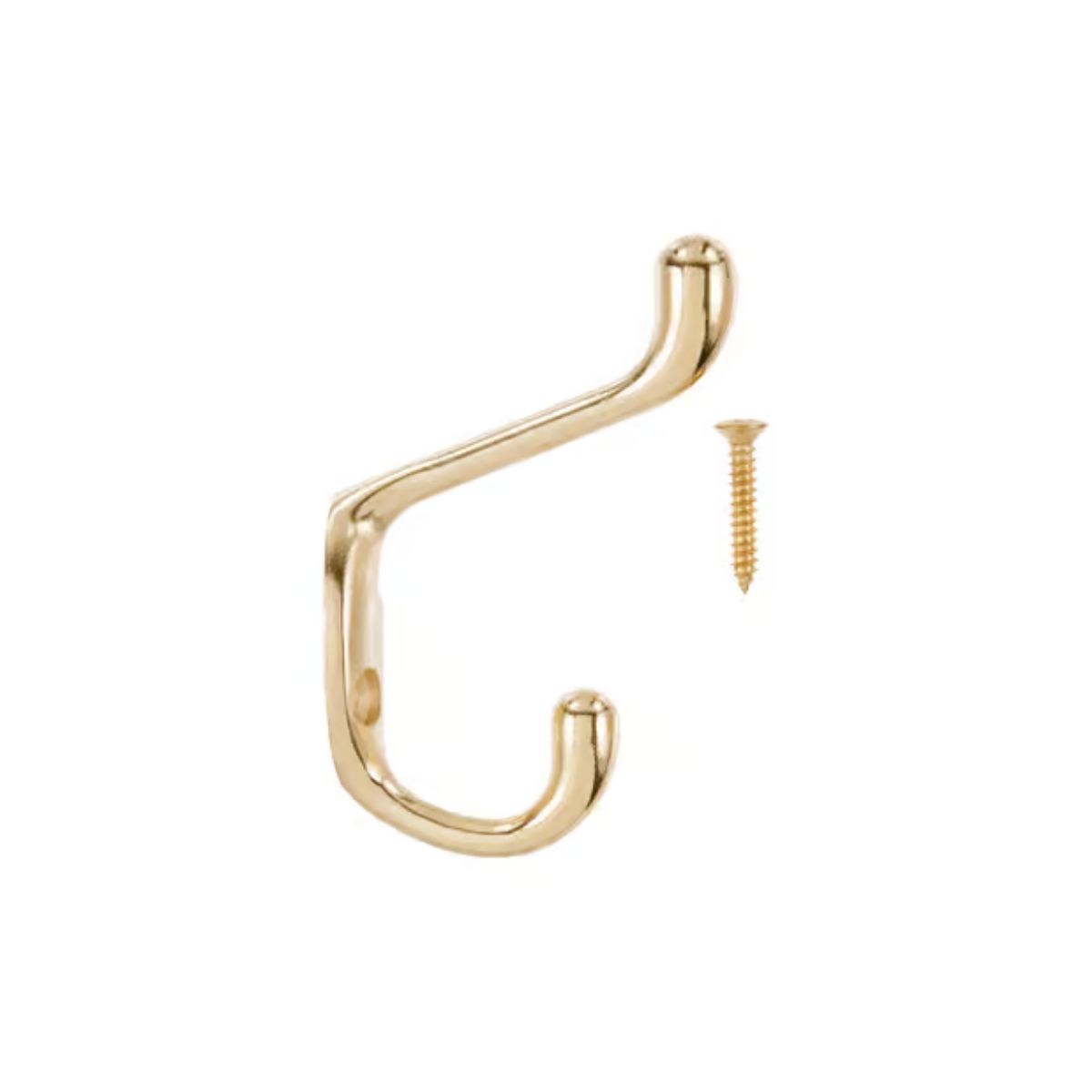 Ace 3 in. L Bright Brass Yellow Brass Medium Heavy Duty Coat and Hat Hook 1 Pack