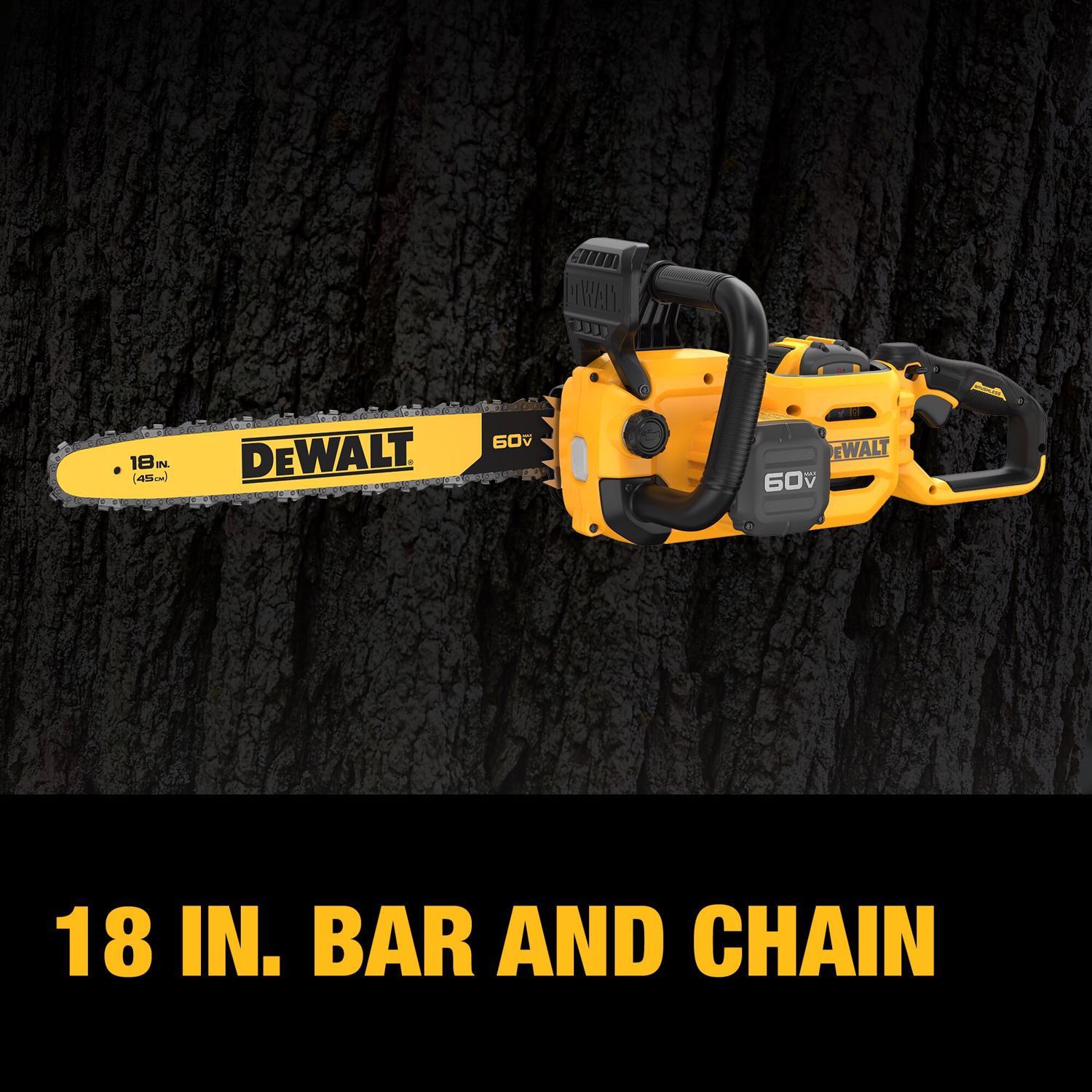 DeWalt 60V MAX DCCS672X1 18 in. 40.9 cc 60 V Battery Chainsaw Kit (Battery & Charger)