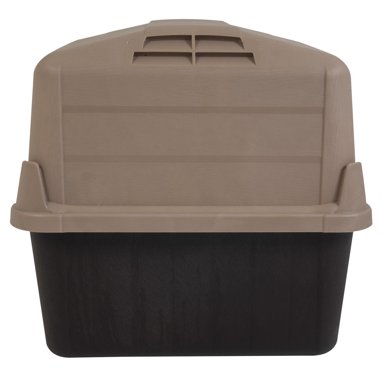 Aspen Pet Petbarn 3 Large Plastic Dog House Brown/Sand 26 in. H X 24 in. W X 32 in. D