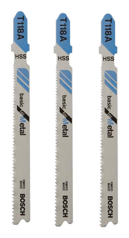 Bosch 3 in. High Carbon Steel T-Shank Wavy set and milled Jig Saw Blade 24 TPI 3 pk