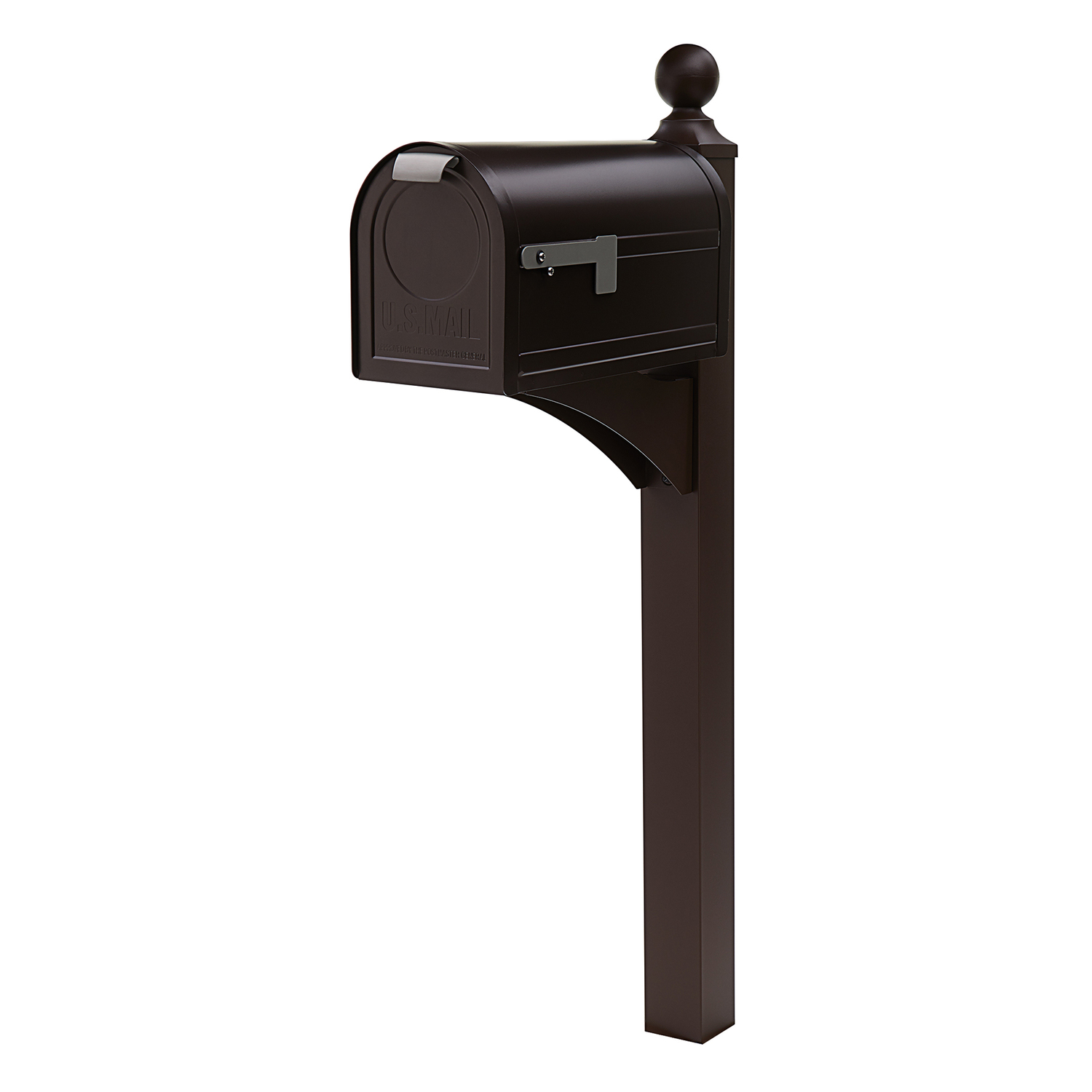 Gibraltar Mailboxes Landover 56.4 in. Powder Coated Bronze Aluminum/Steel Mailbox Post