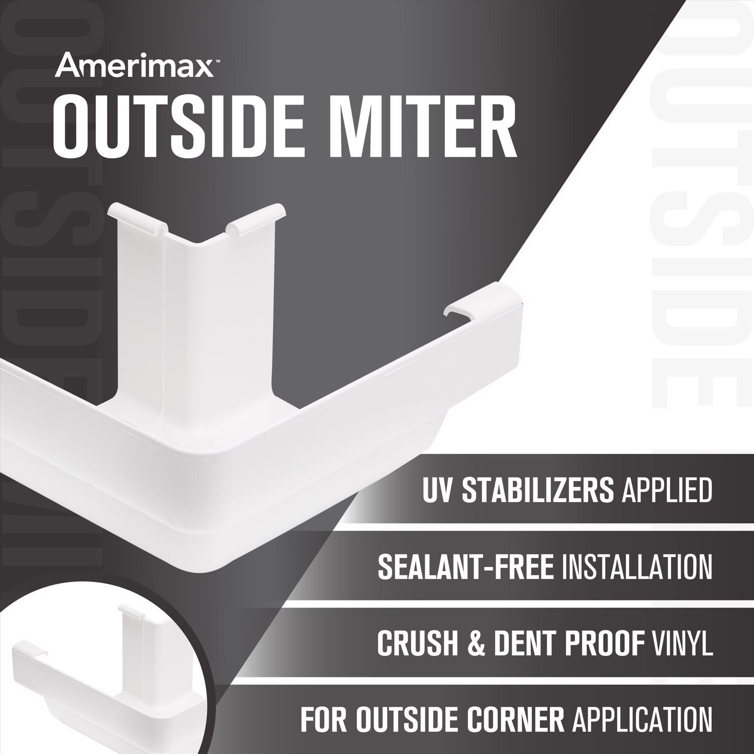 Amerimax 6 in. H X 6.15 in. W X 6.25 in. L White Vinyl K Outside Corner