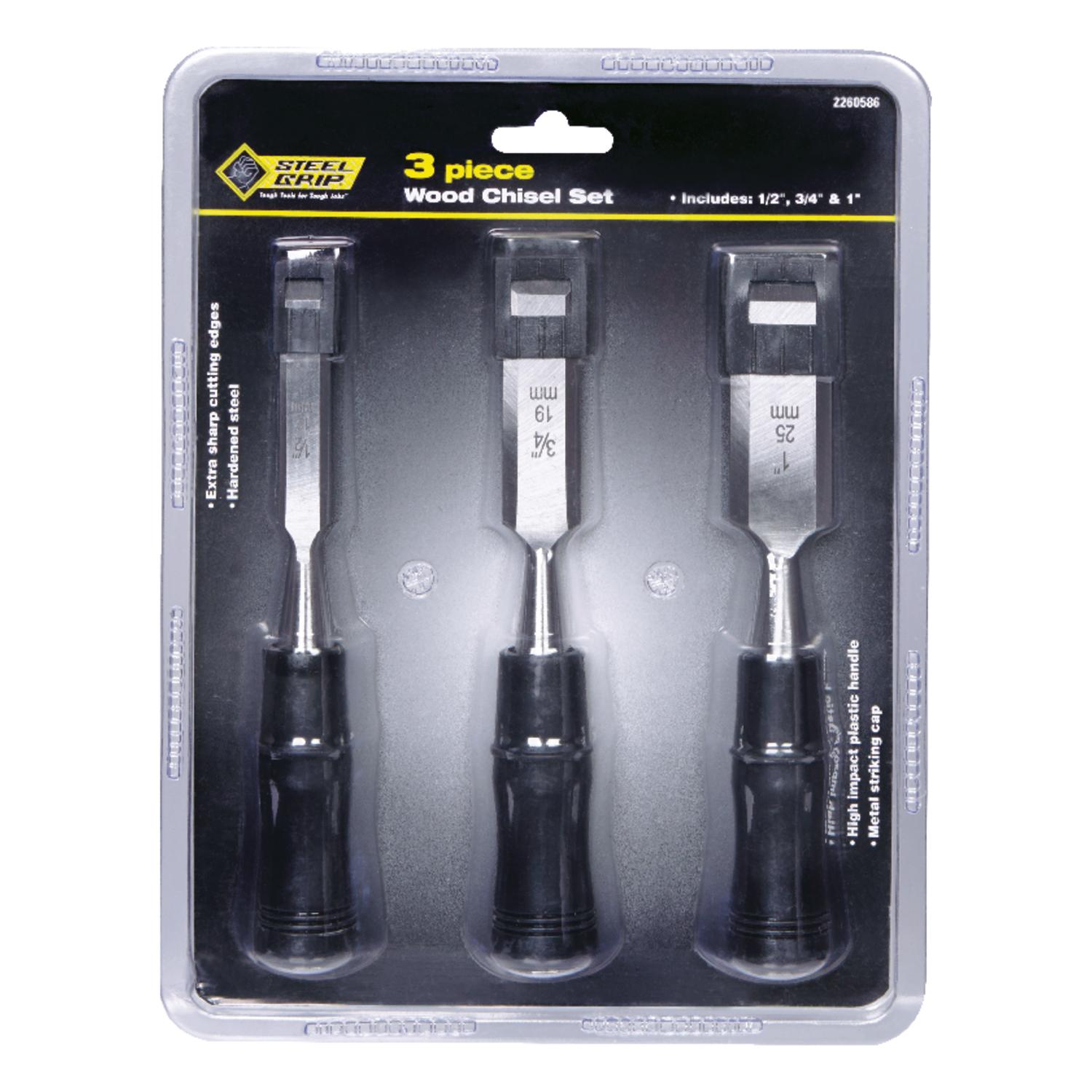 Steel Grip Wood Chisel Set 3 pk