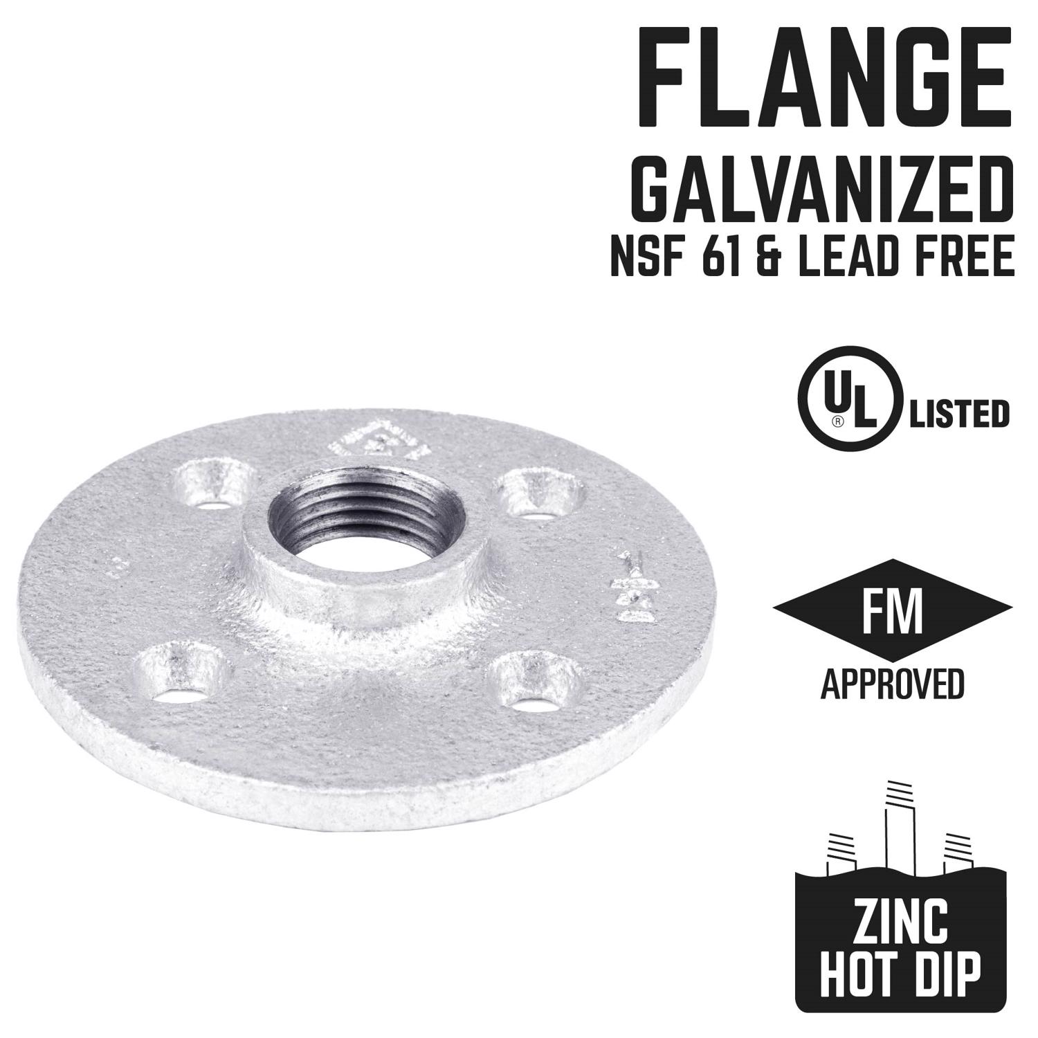 STZ Industries 1/2 in. FIP each Galvanized Malleable Iron Floor Flange