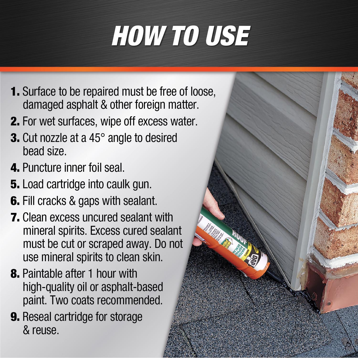 DAP Low Luster Black Asphalt Roof Sealant 10.1 oz