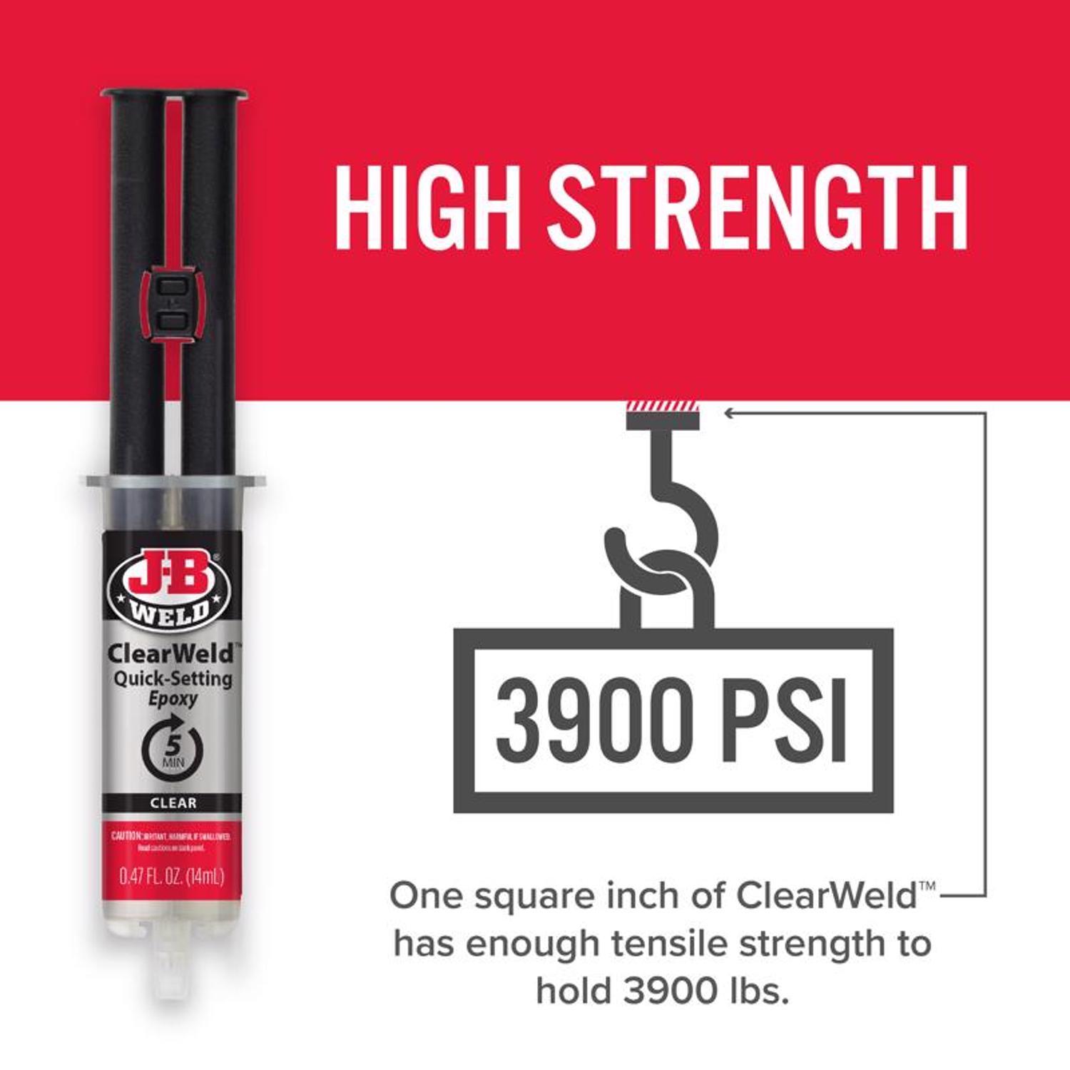 J-B Weld Clear Weld High Strength Epoxy Clear Syringes 0.47 oz