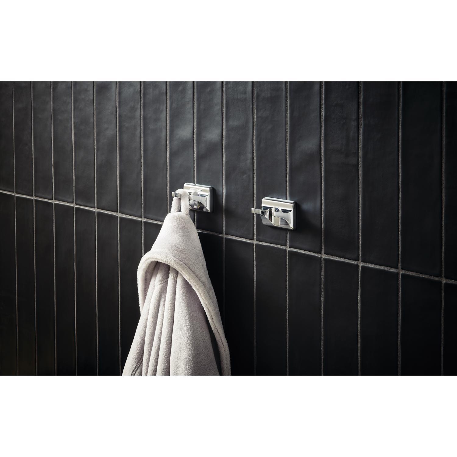 OakBrook Collection Chrome Silver Double Robe Hook