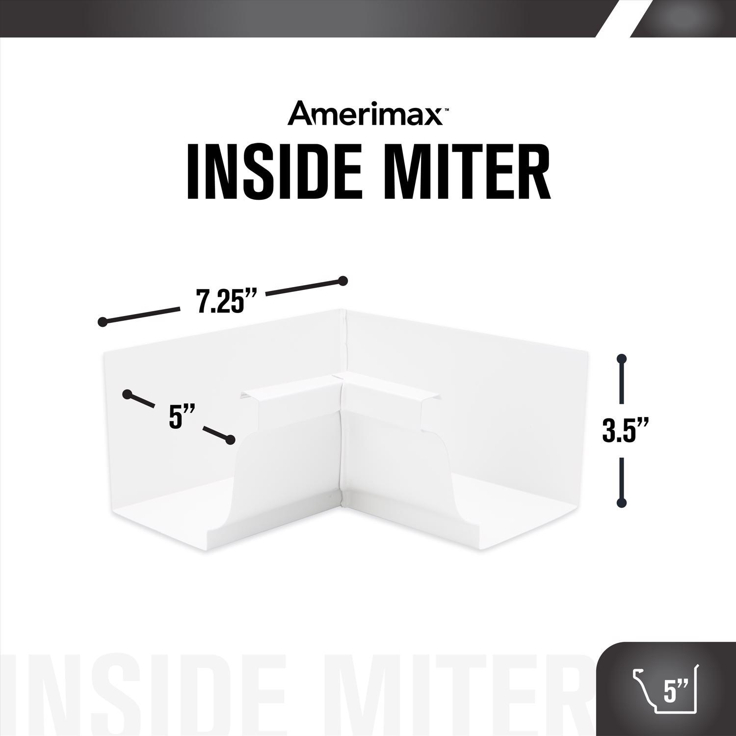 Amerimax 3.5 in. H X 3.75 in. W X 7.5 in. L White Aluminum K Inside Miter