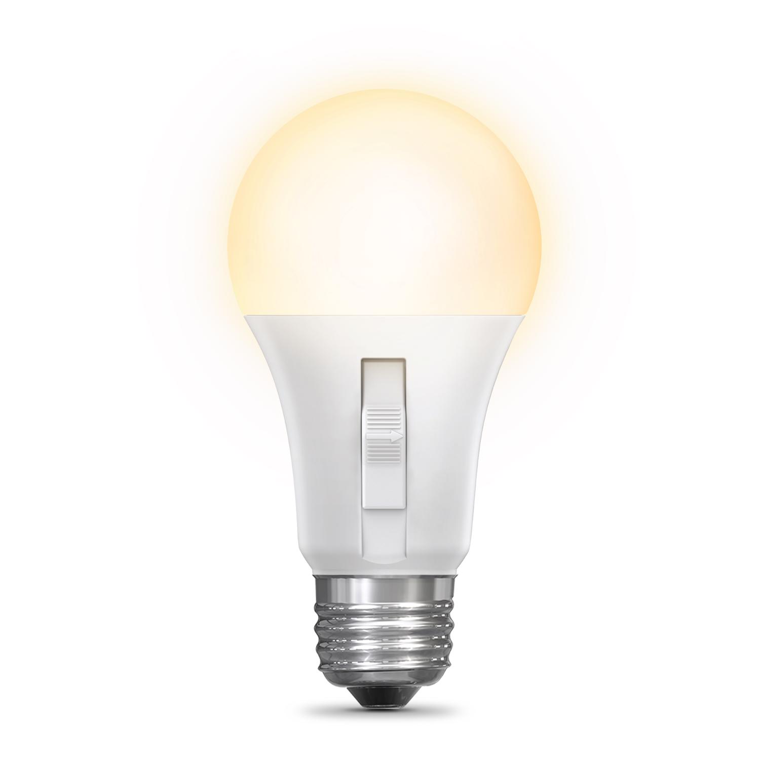 Feit Electric A19 E26 (Medium) LED Dusk to Dawn Bulb Tunable White/Color Changing 60 Watt Equivalenc