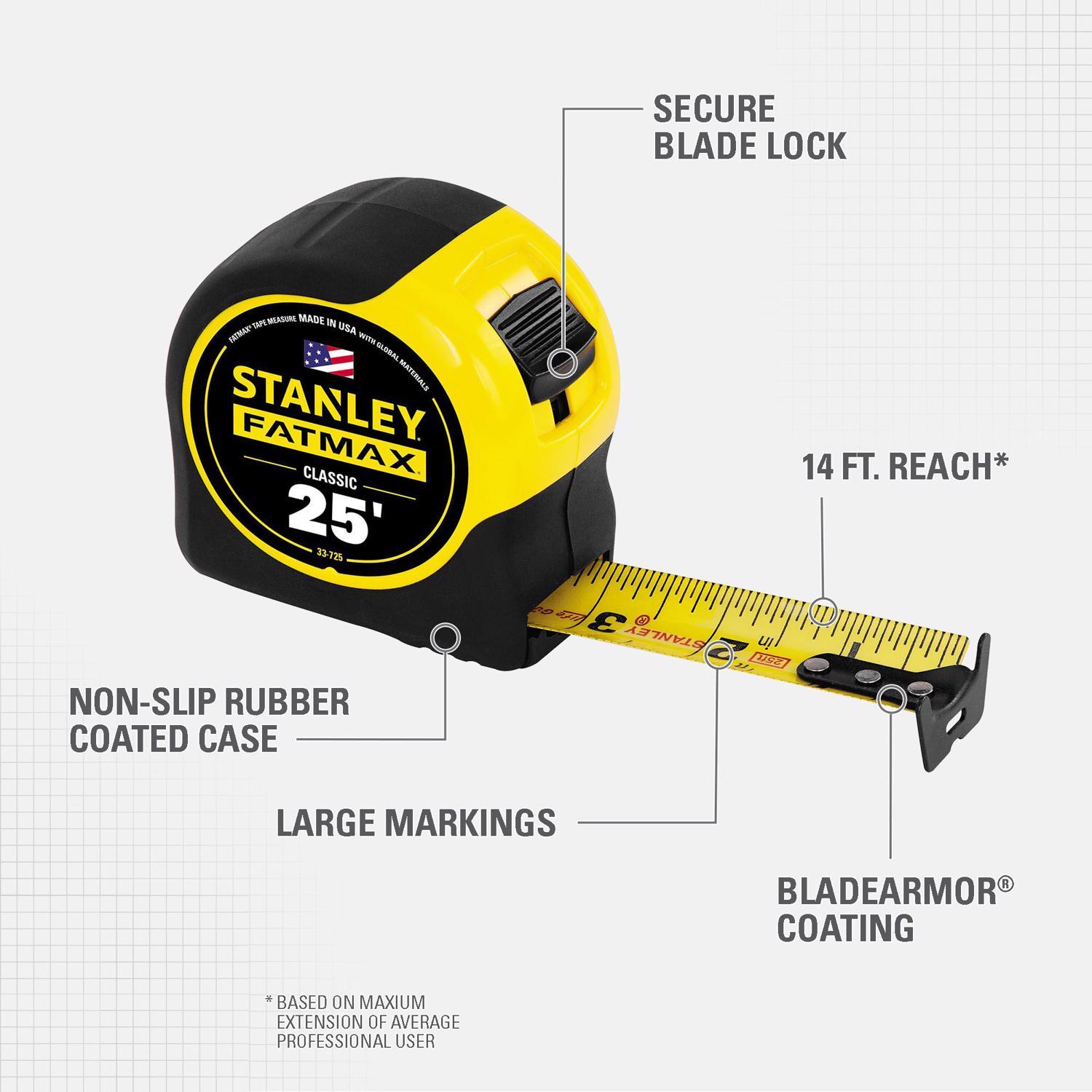 STANLEY FatMax 25 ft. L X 1.25 in. W Tape Measure 1 pk