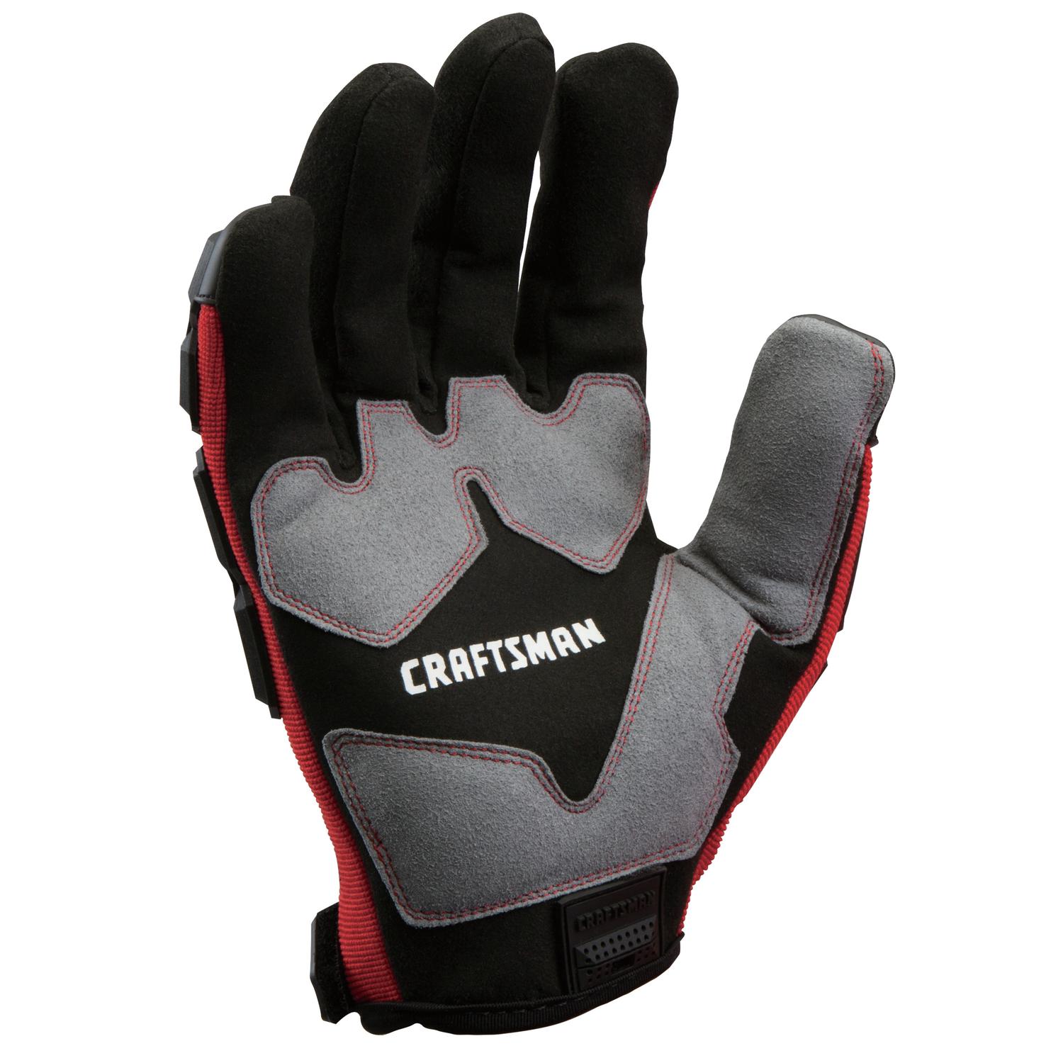 Craftsman L Polyester Black/Red Impact Gloves