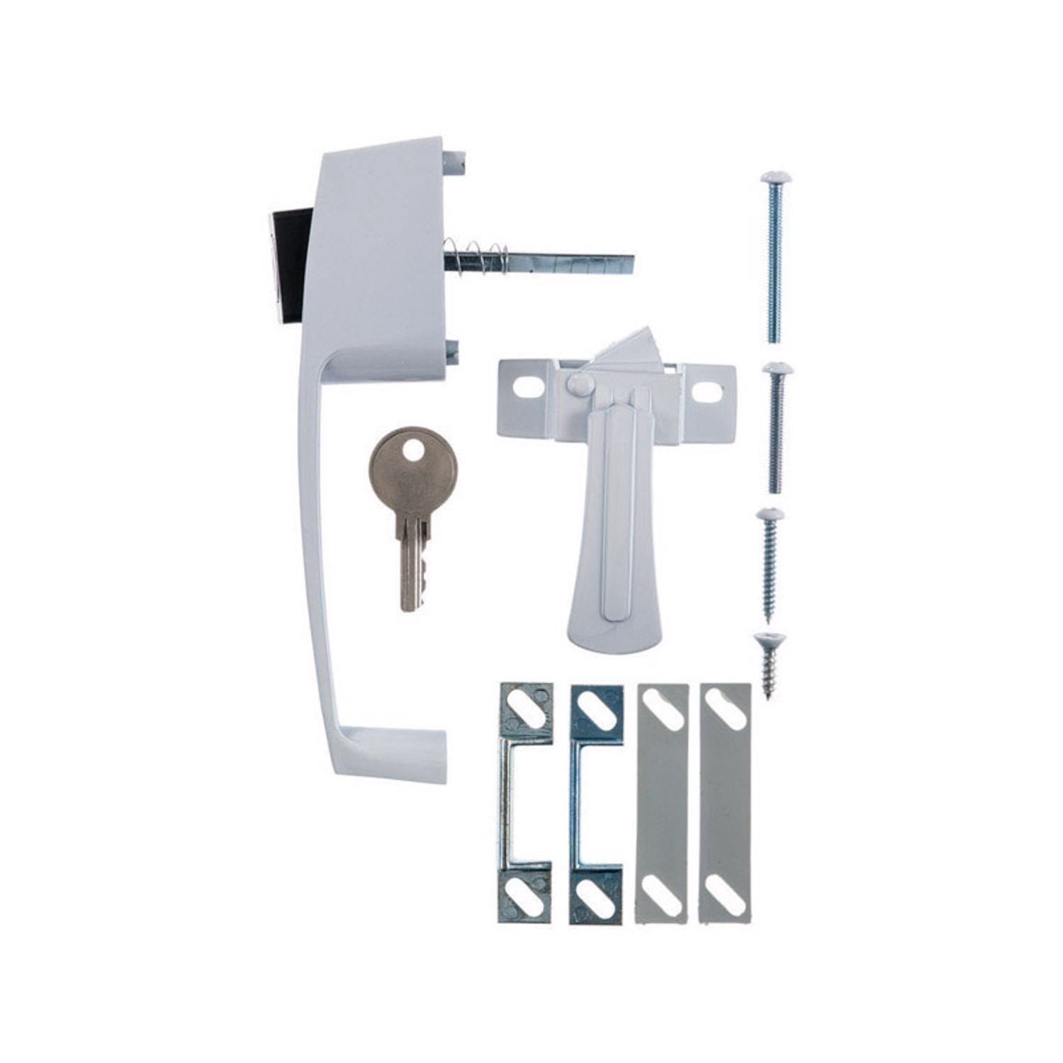 Ace Bare White Steel Push Button Keyed Latch 1 pk