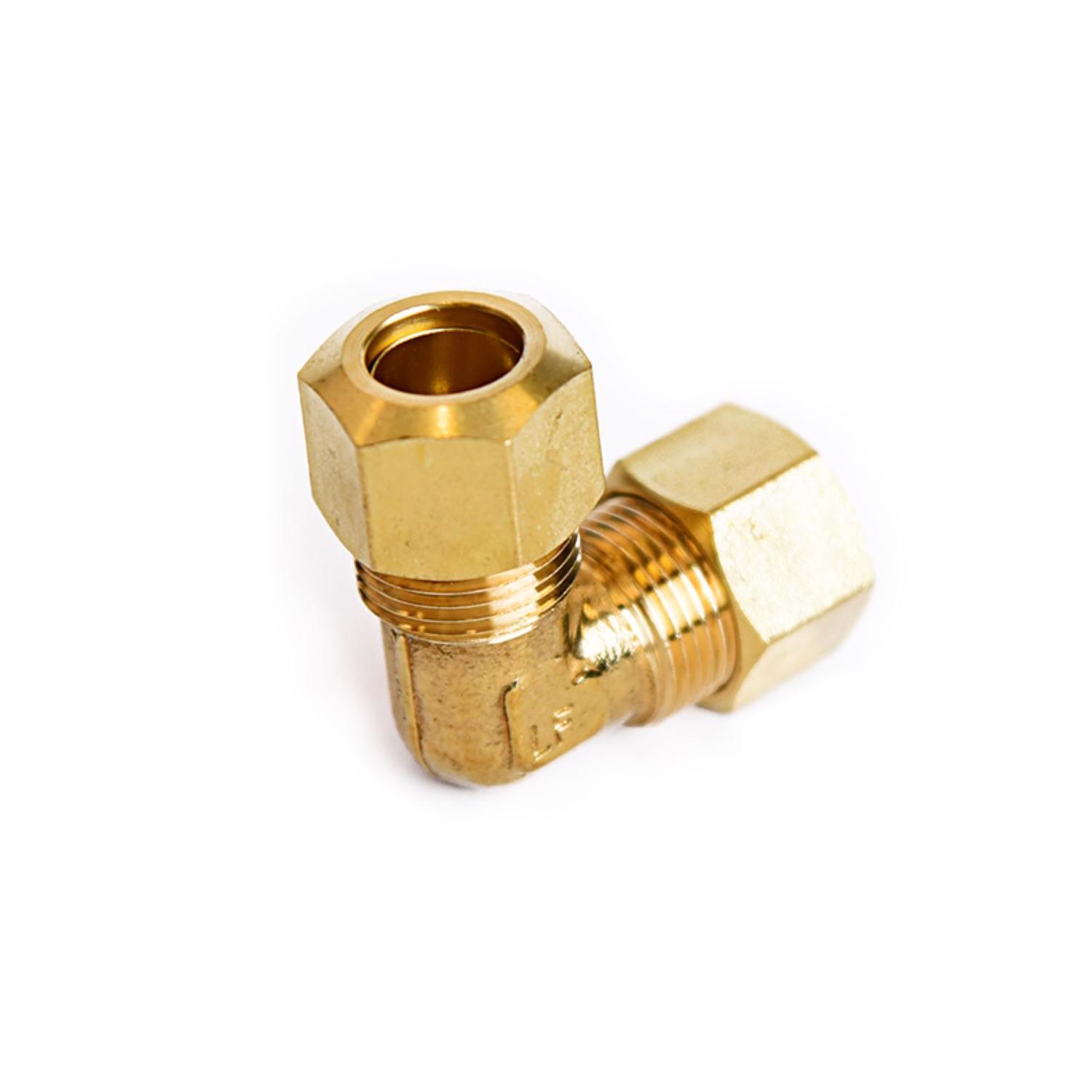 ATC 3/8 in. Compression 3/8 in. D Compression Yellow Brass 90 Degree Elbow