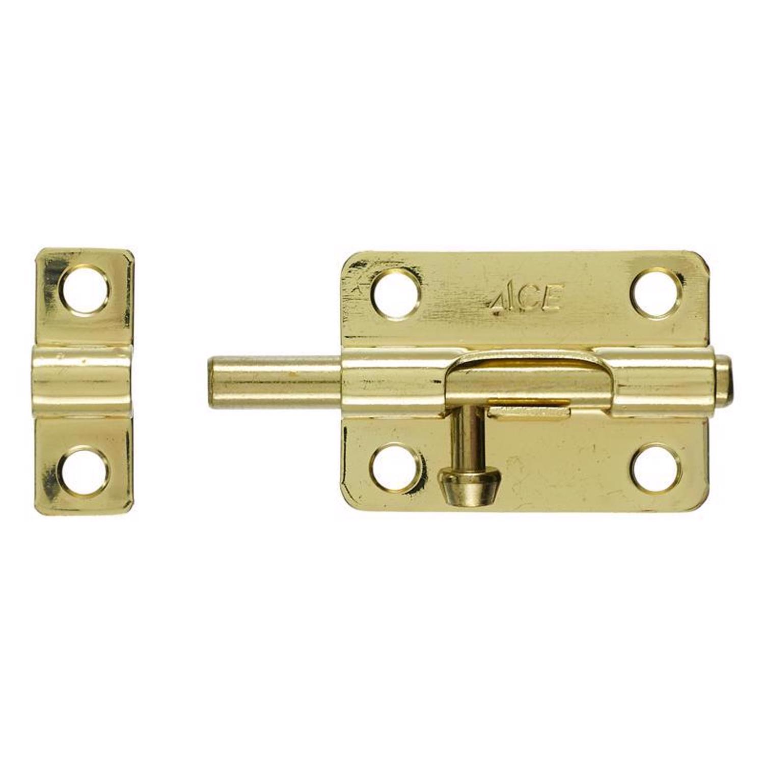 Ace 3 in. L Brass-Plated Steel Barrel Bolt 1 pk