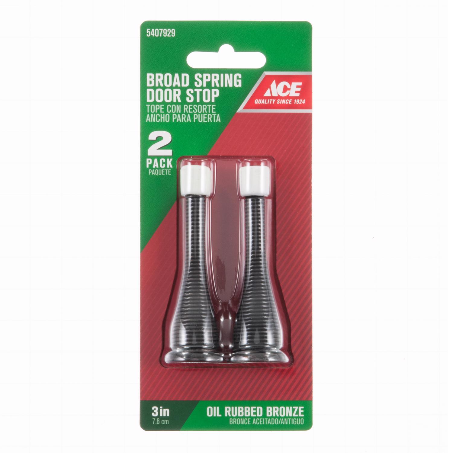 Ace 3 in. W Metal Oil Rubbed Bronze Bronze Spring Broad Base Door Stop Mounts to door and wall 1/8 i