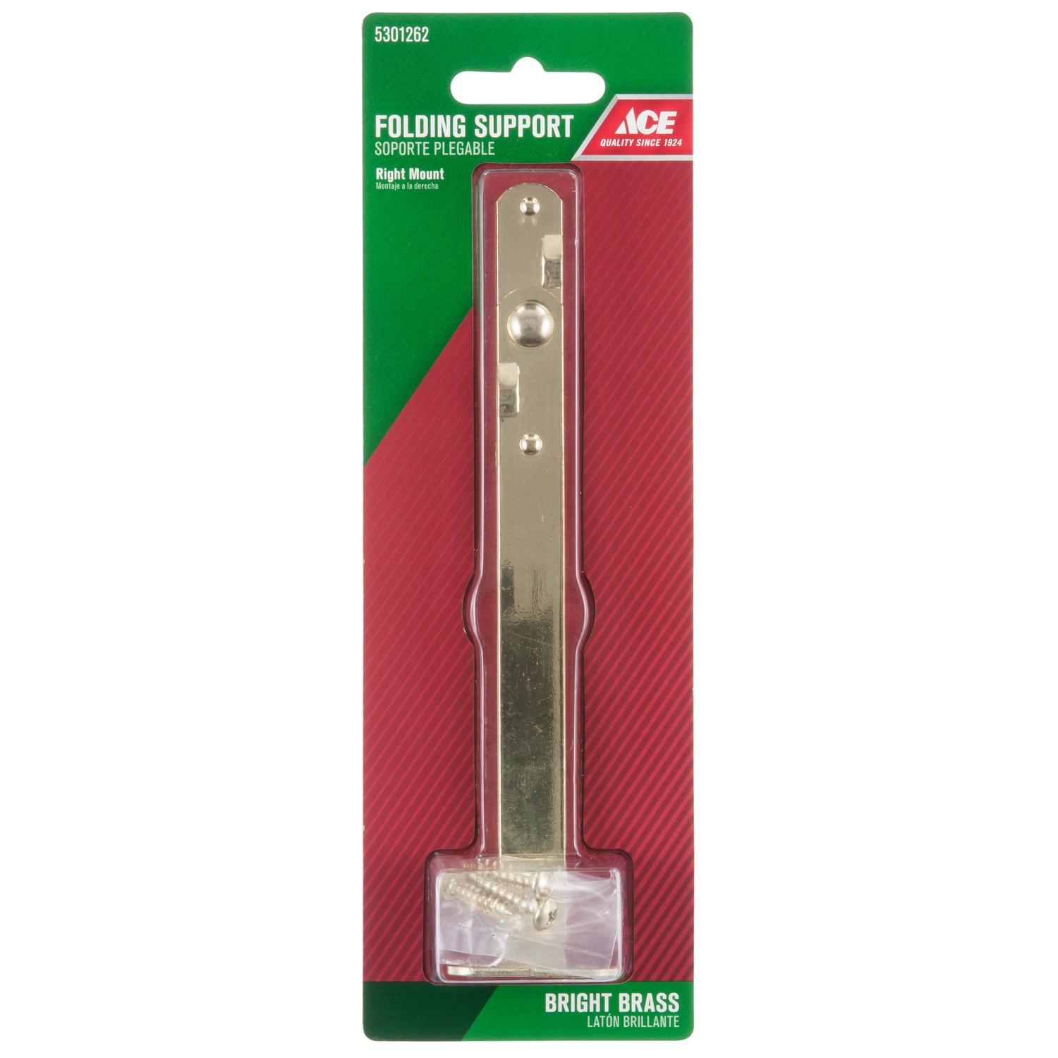 Ace Bright Brass Folding Support Mount 1 pk