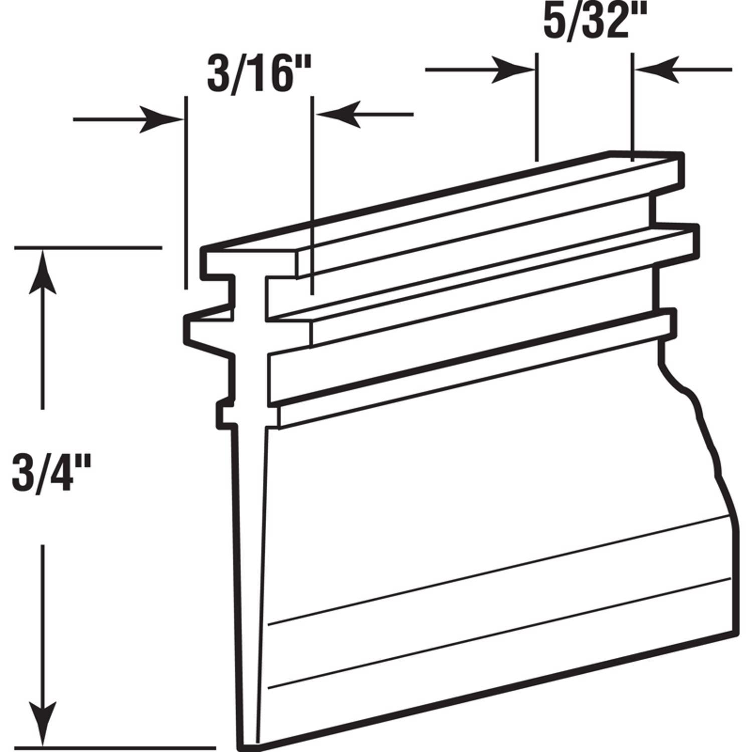 Prime-Line 3/4 in. H X 5/32 in. W Clear Frameless Shower Door Bottom Seal