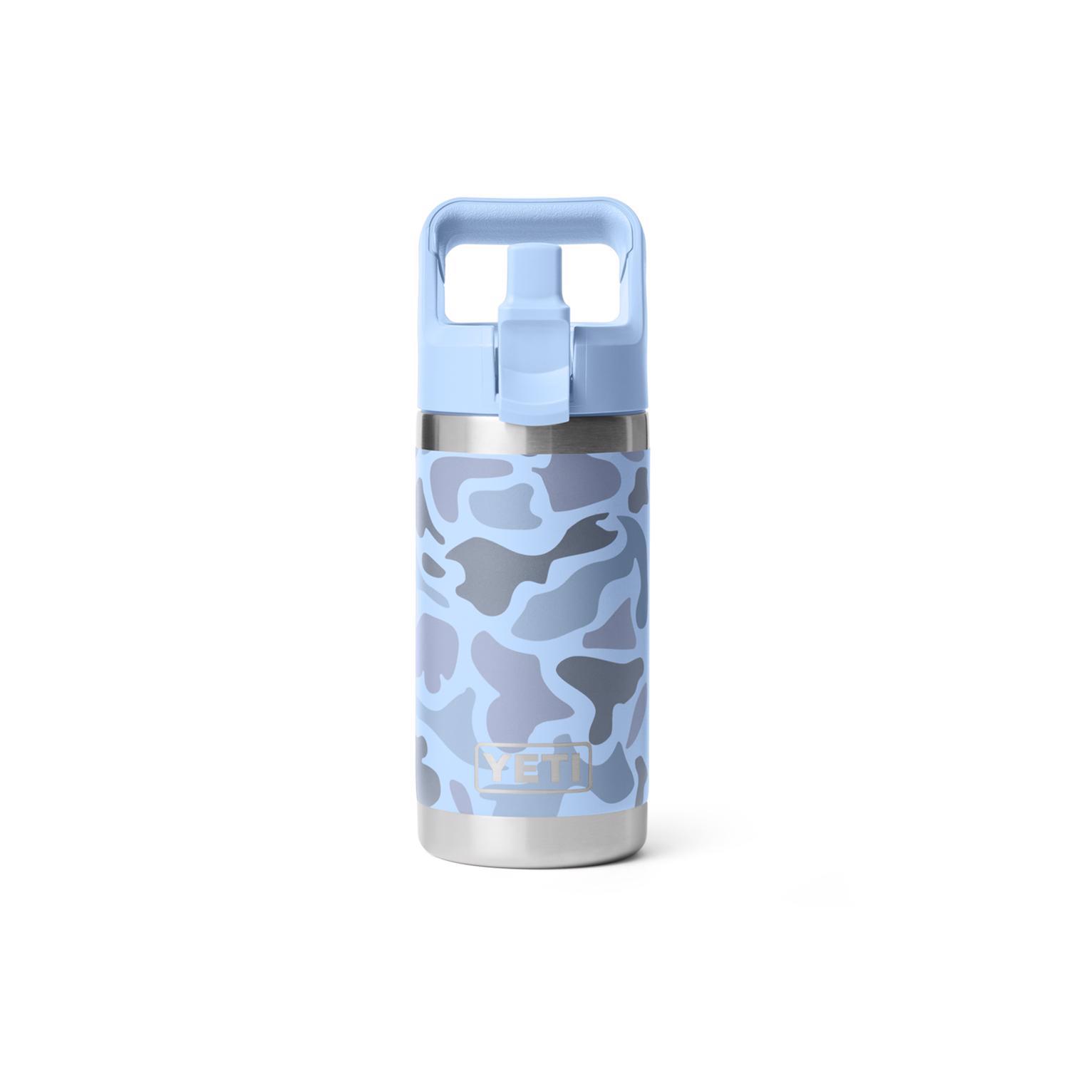 YETI Rambler Jr. 12 oz Blue Camo BPA Free Insulated Kids Water Bottle w/Straw