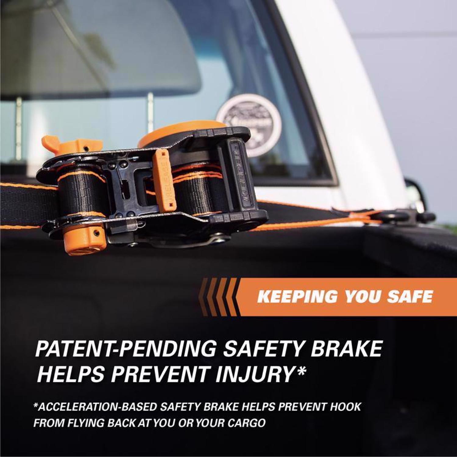 Keeper 1 in. W X 10 ft. L Black Retractable Ratchet 500 lb. 2 Pack