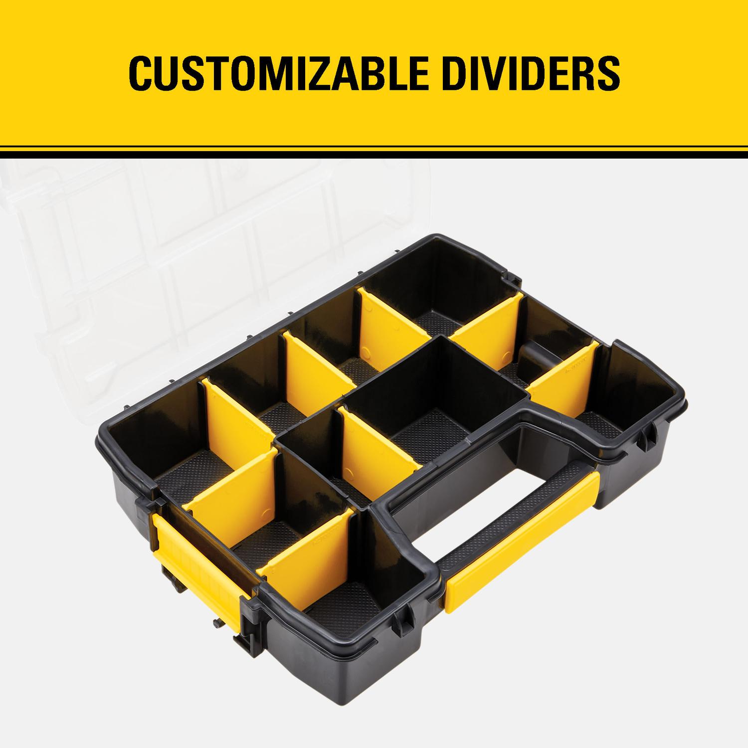 Stanley SortMaster 8.5 in. W X 2.9 in. H Storage Organizer Plastic 8 compartments Black/Yellow