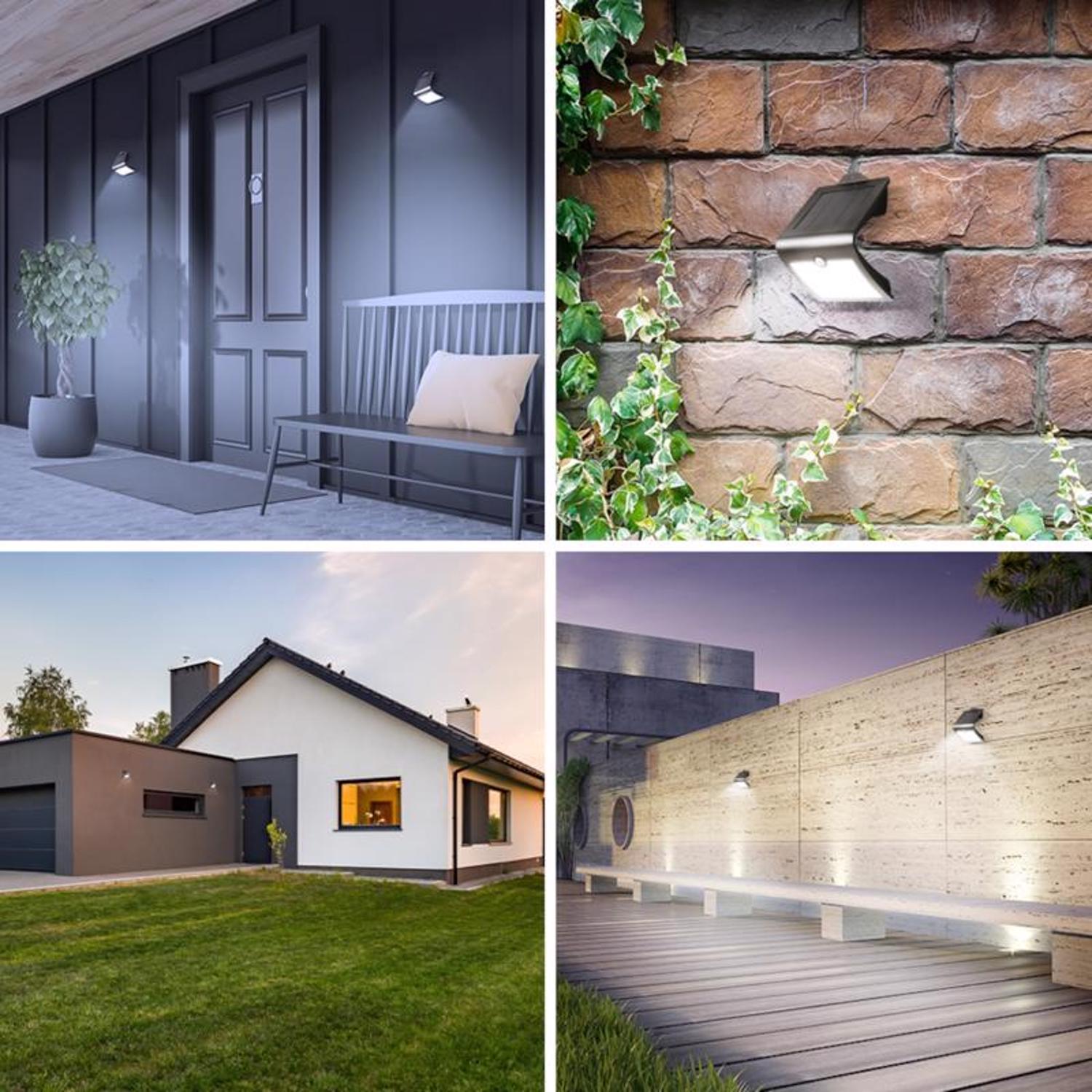 Feit LED Motion-Sensing Solar Powered LED Black Security Floodlight