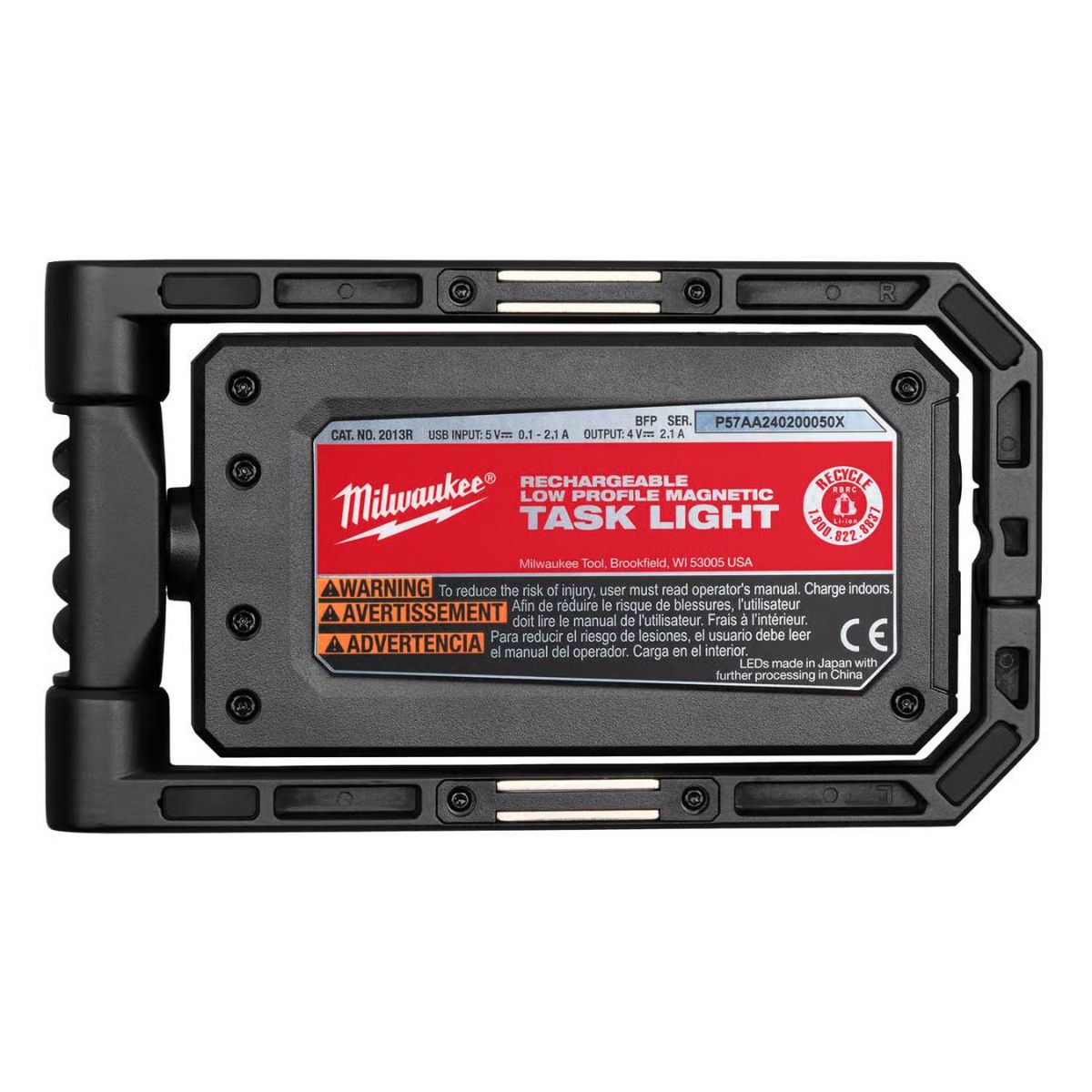 Milwaukee 500 lm Black/Red LED Rechargeable Charge Light