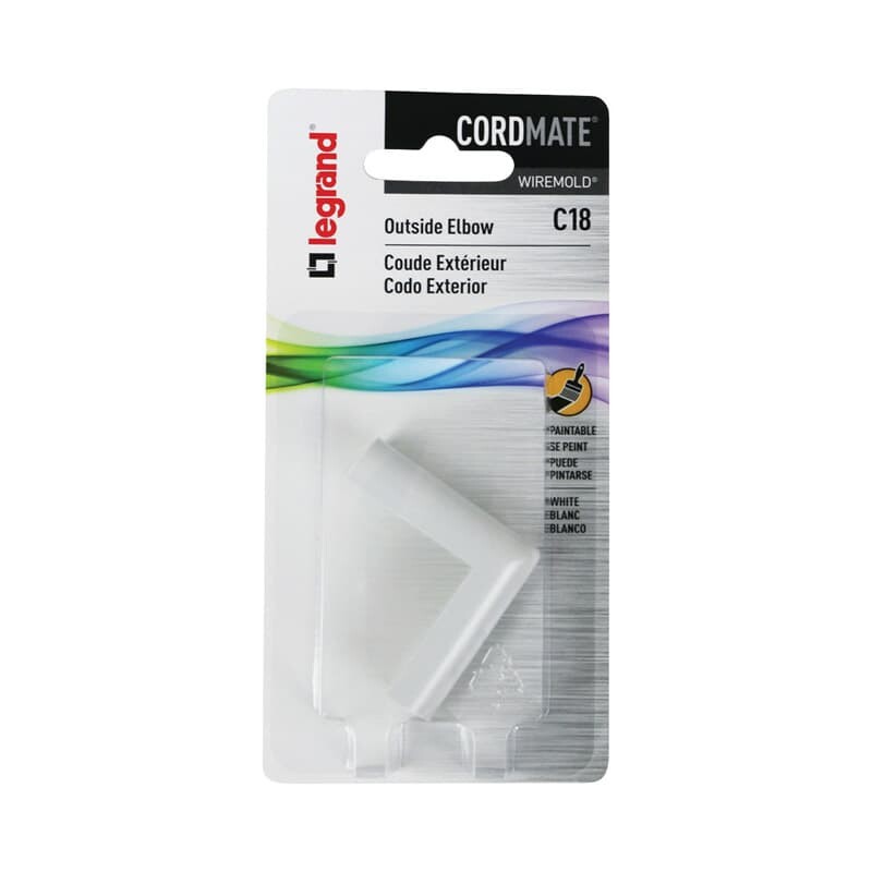 Legrand CordMate 1.63 in. L Outside Elbow 1 pk