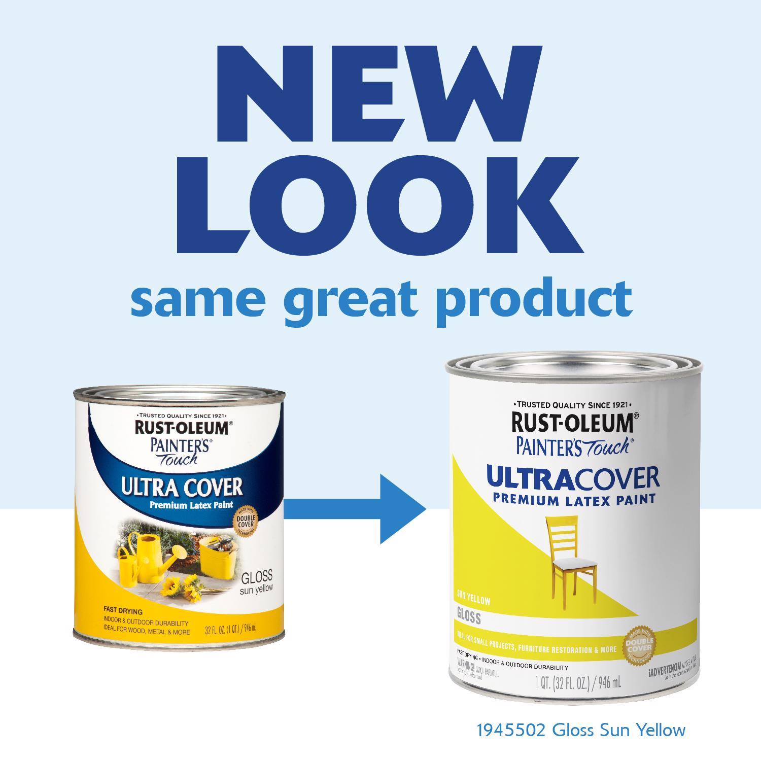 Rust-Oleum Painters Touch 2X Gloss Sun Yellow Ultra Cover Paint Exterior and Interior 1 qt