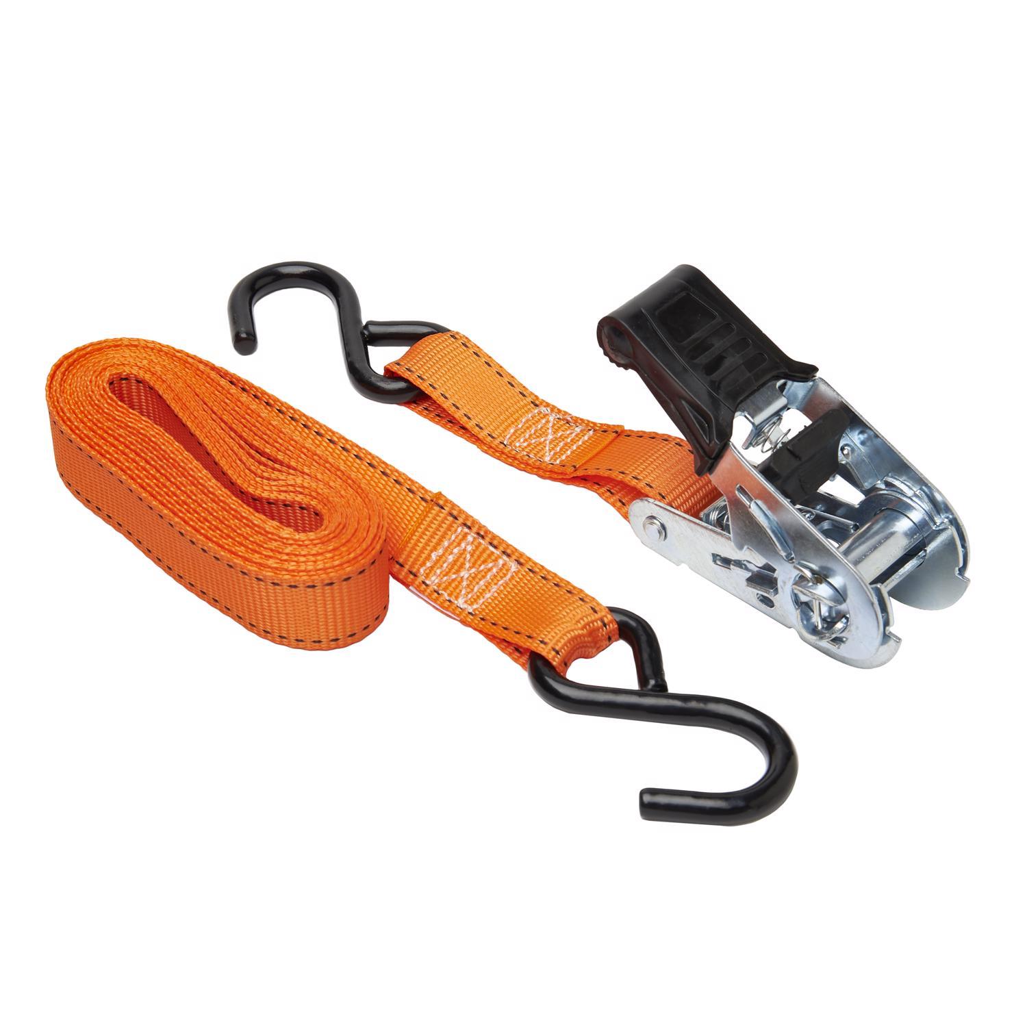 Keeper 1 in. W X 14 ft. L Orange Tie Down w/Ratchet 400 lb 4 pk