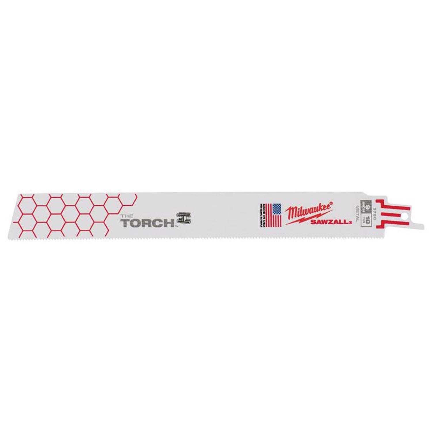 Milwaukee The Torch 9 in. Bi-Metal Reciprocating Saw Blade 18 TPI 5 pk