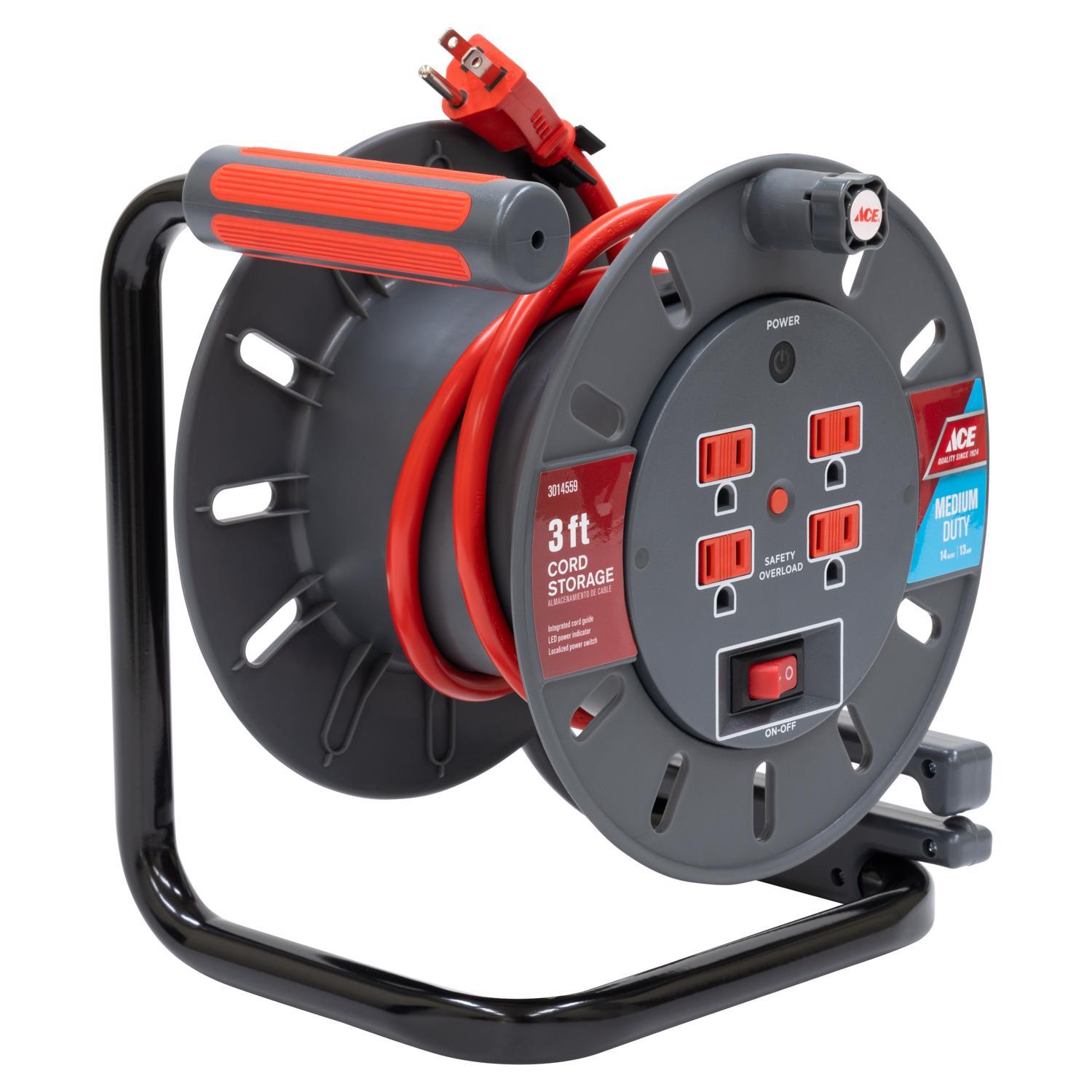 Ace 3 ft. L Plastic Cord Reel