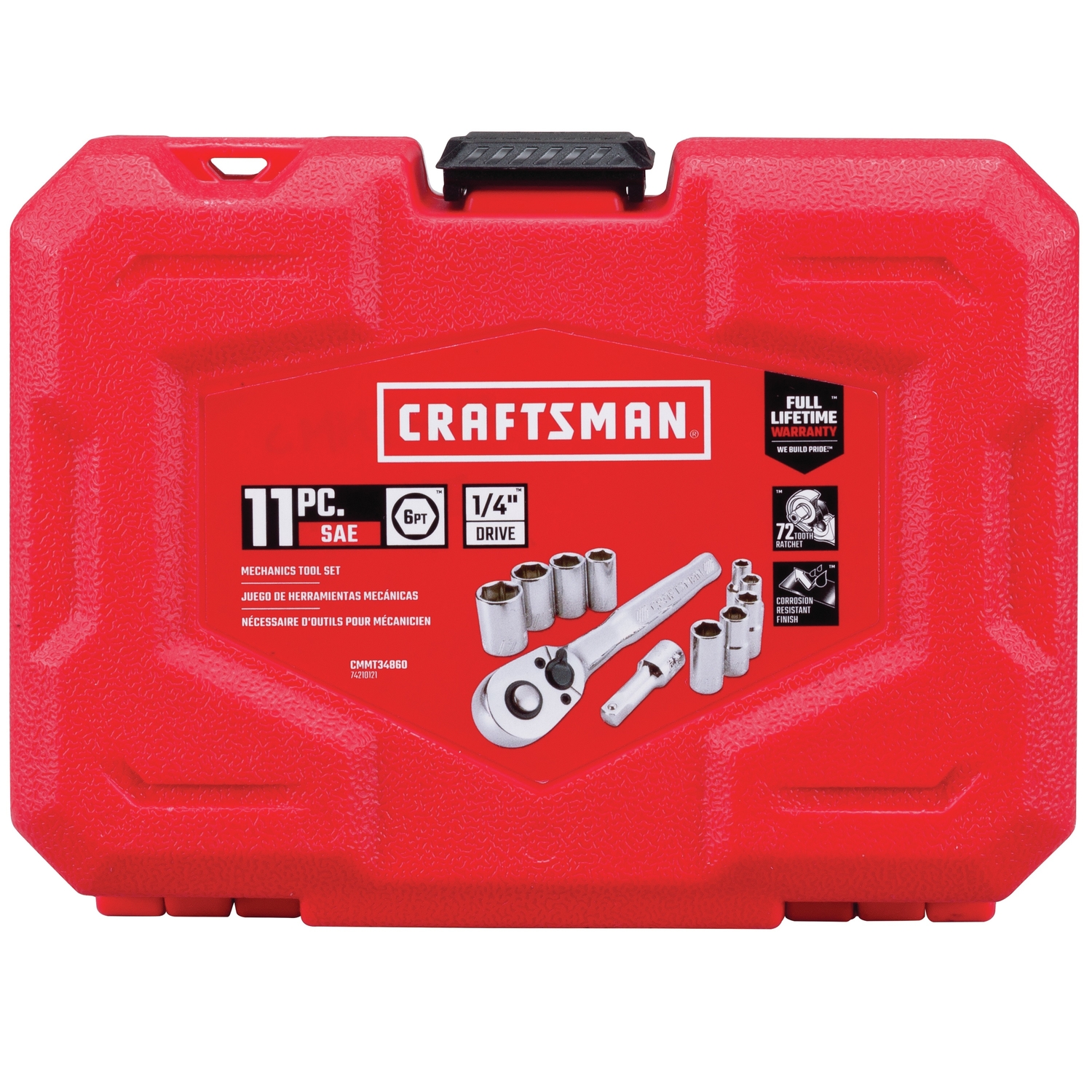 Craftsman 1/4 in. drive SAE 6 Point Socket and Ratchet Set 11 pc