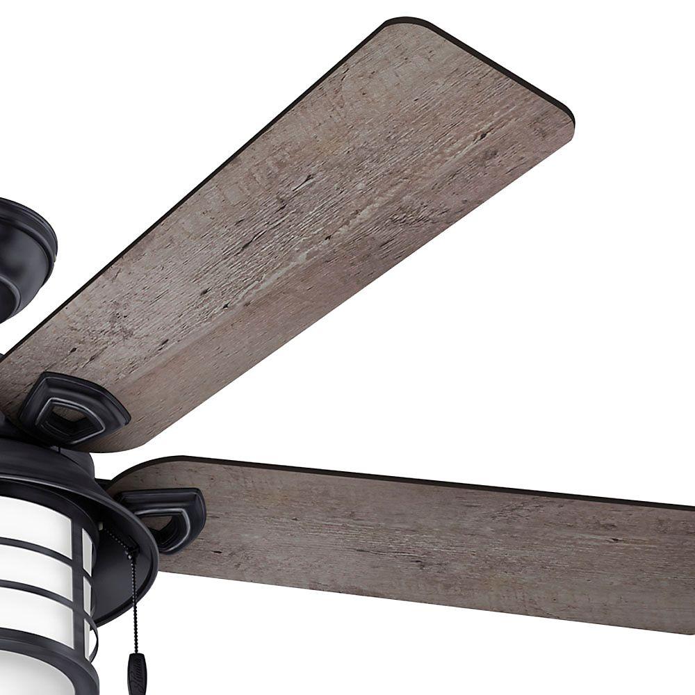 Hunter Key Biscayne 54" Indoor/Outdoor Weathered Zinc Gray Ceiling Fan with Light Kit