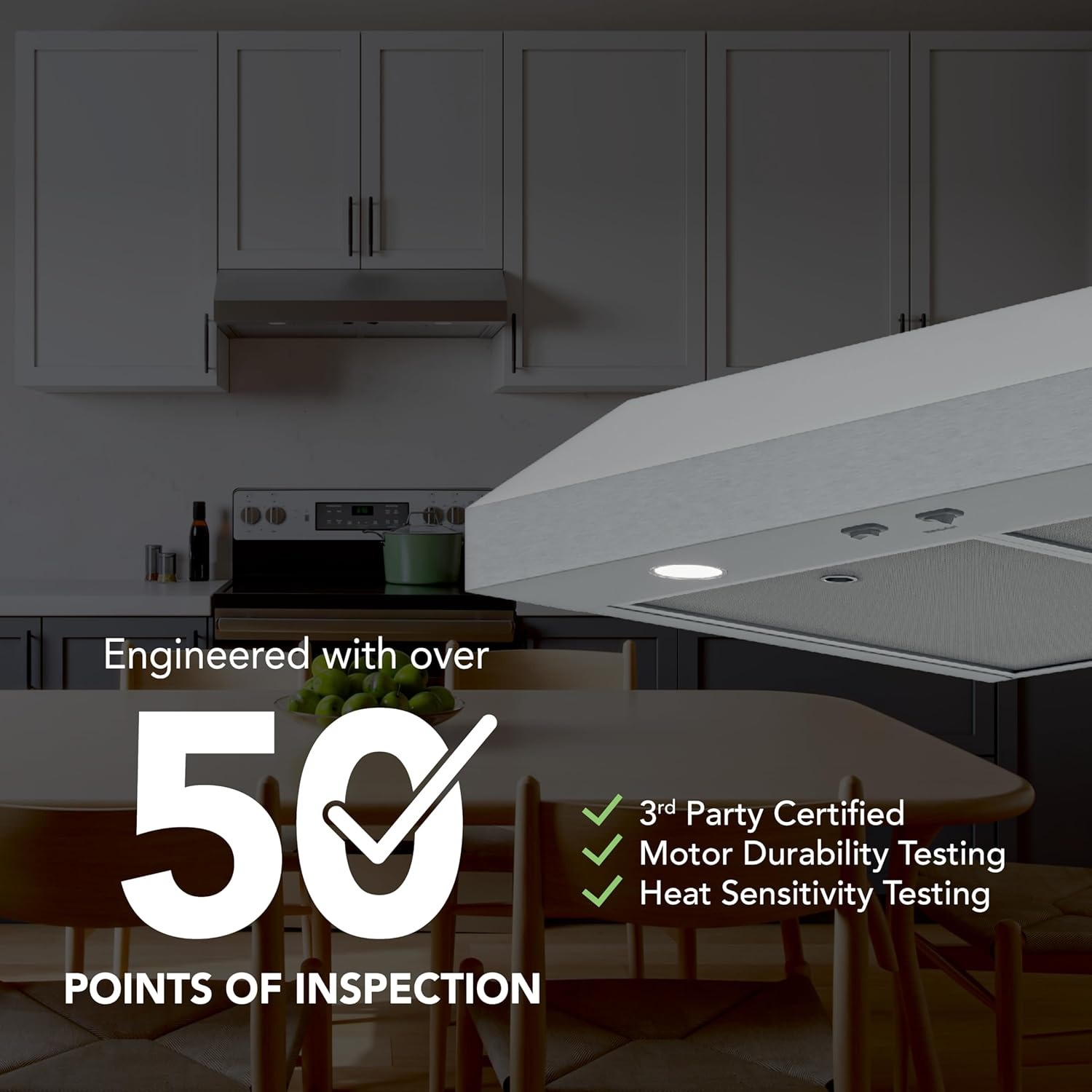 Broan-NuTone 30-in. Stainless Steel Under Cabinet Range Hood- Trusted Quiet Power with 350 CFM, 1.5 Sones for Effective Everyday Kitchen