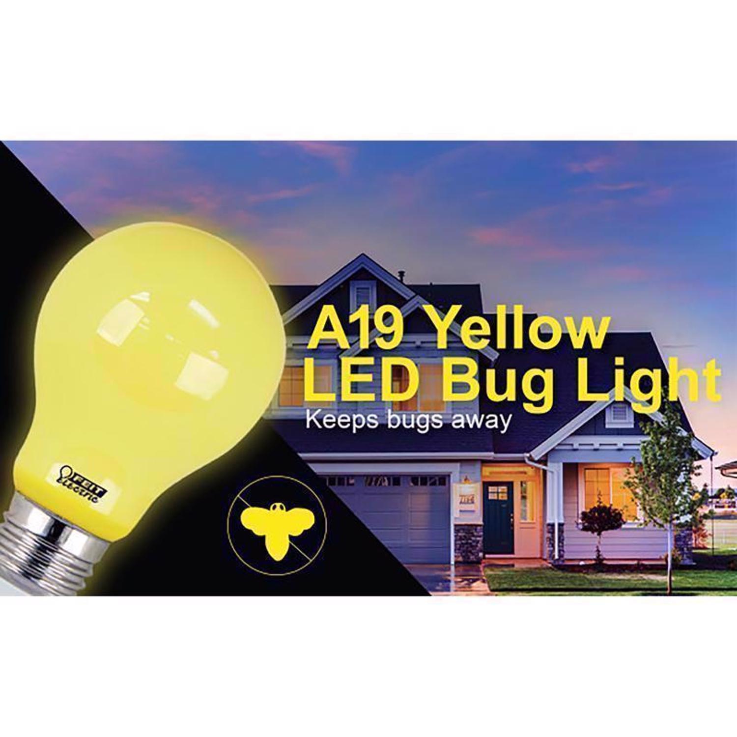 Feit A19 E26 (Medium) LED Bulb Yellow 60 Watt Equivalence 1 pk