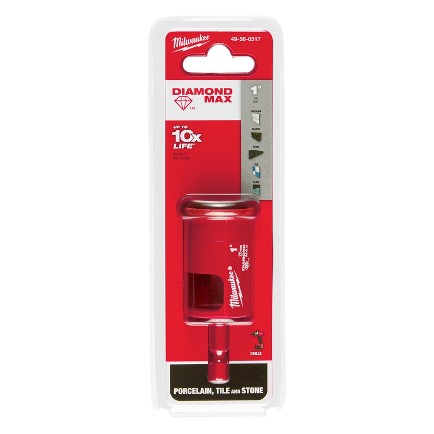 Milwaukee Diamond Max 1 in. Diamond Grit Glass, Porcelain, Tile, and Stone Hole Saw 1 pc