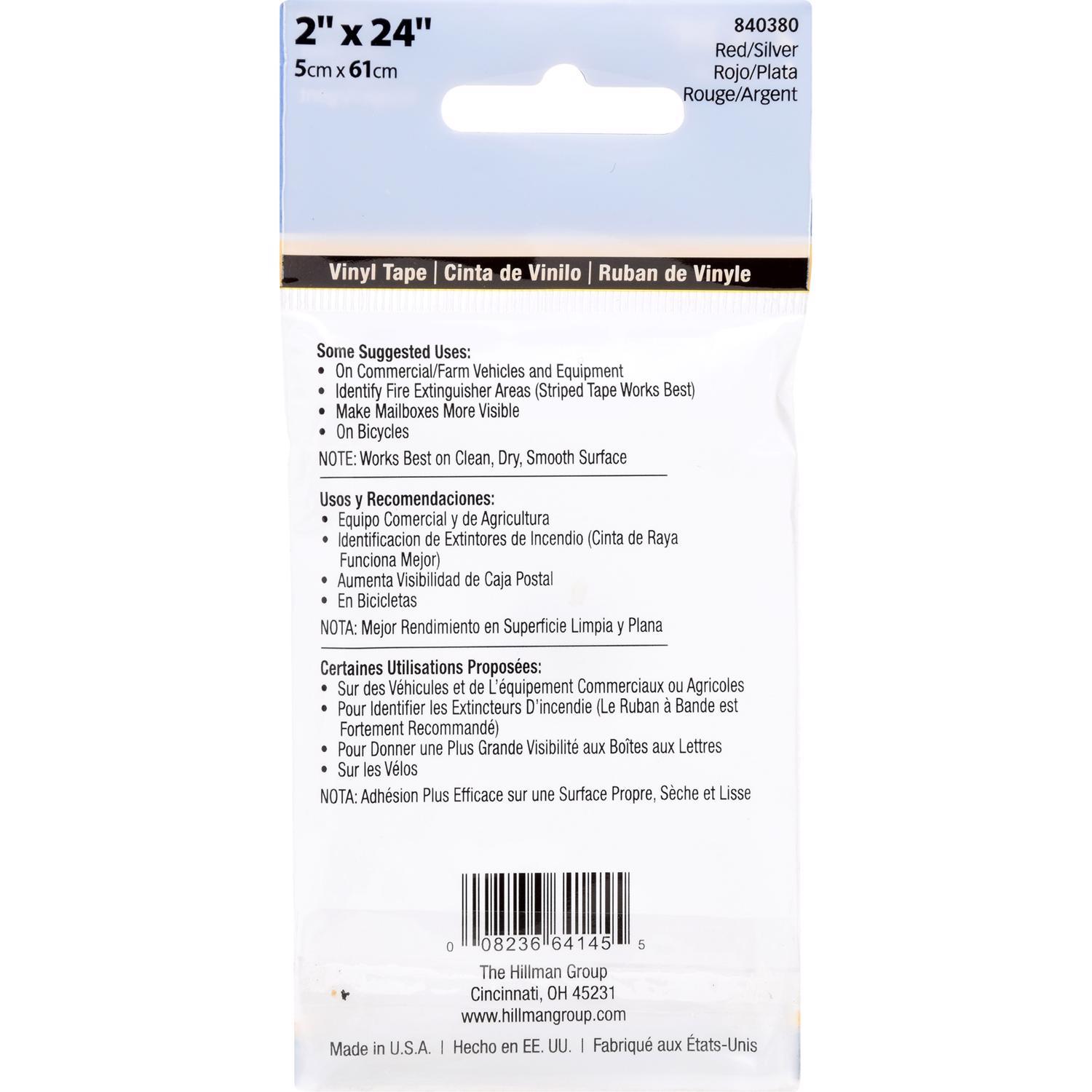 Hillman 2 in. W X 24 in. L Silver Reflective Safety Tape 1 pk Hillman 2 in. W X 24 in. L Silver Reflective Safety Tape 1 pk