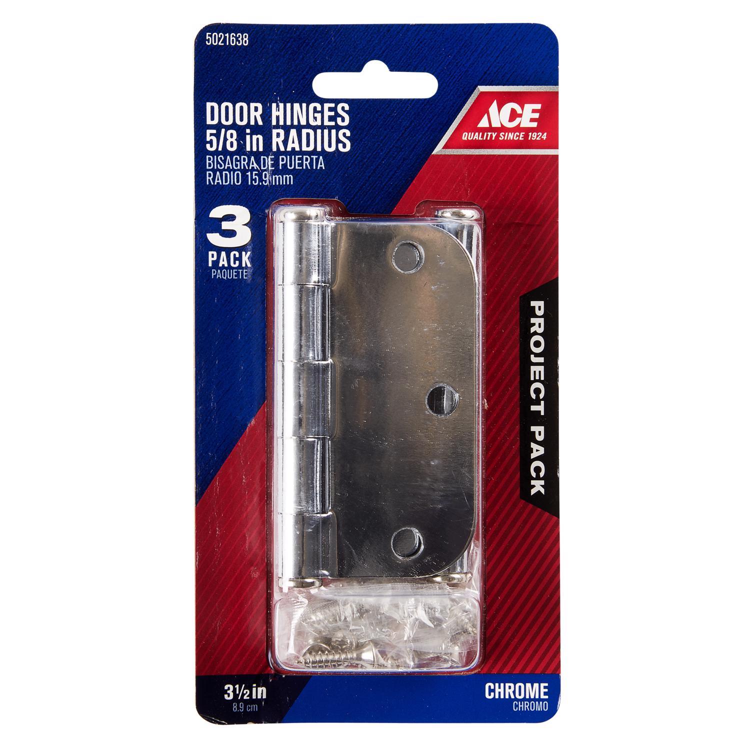 Ace 3-1/2 in. L Chrome Residential Door Hinge 3 pk