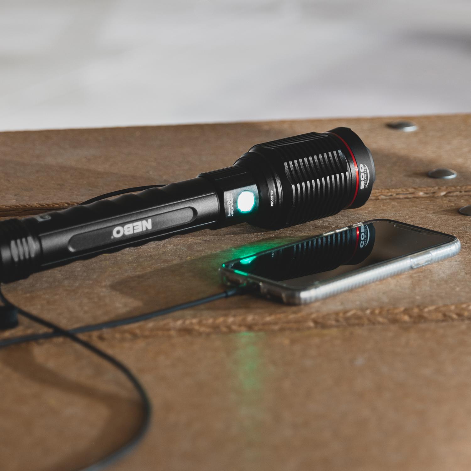 NEBO Redline 6000 lm Black LED Rechargeable Flashlight