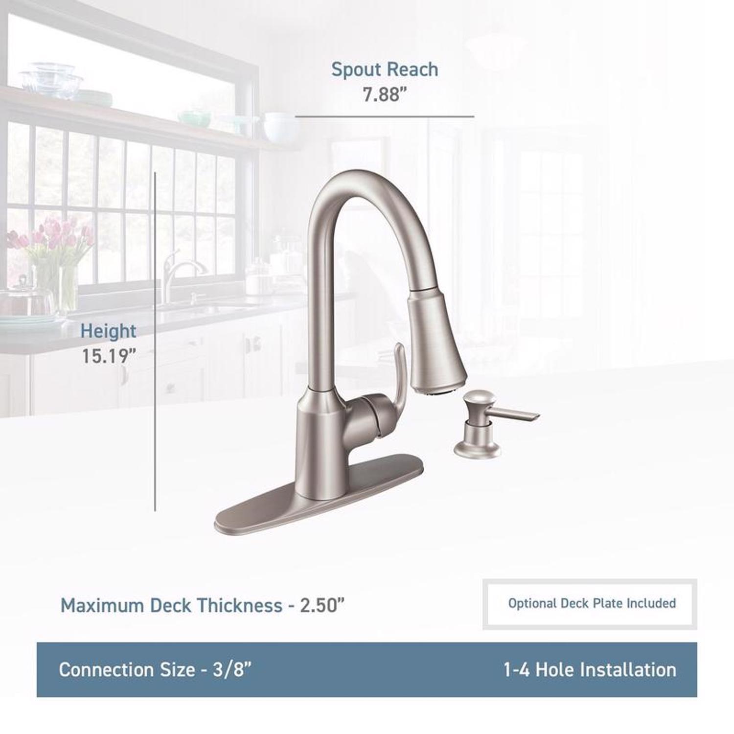 Moen Bayhill One Handle Bronze Pull-Down Kitchen Faucet
