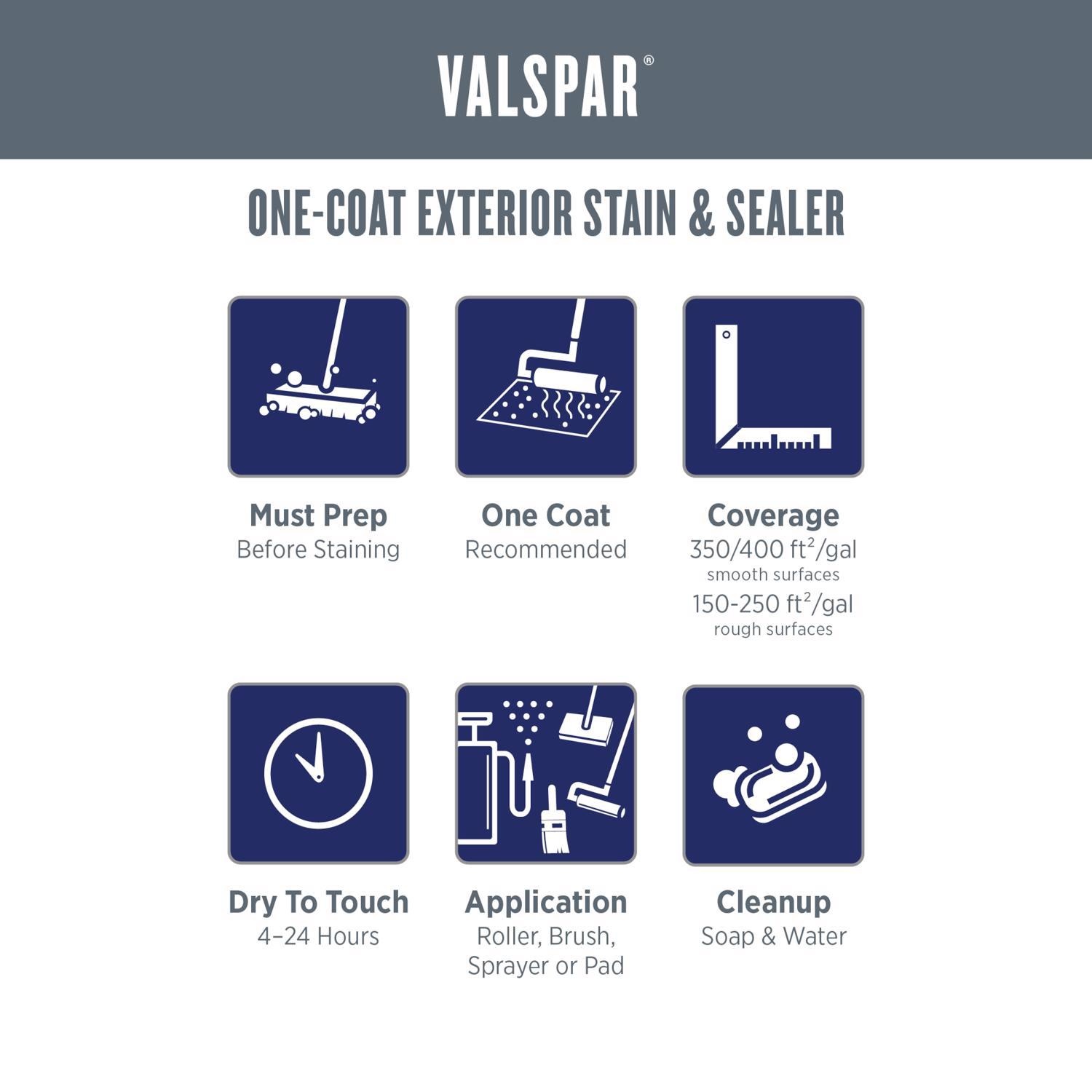 Valspar One-Coat Solid Tintable Neutral Base Stain and Sealer 1 Gallon