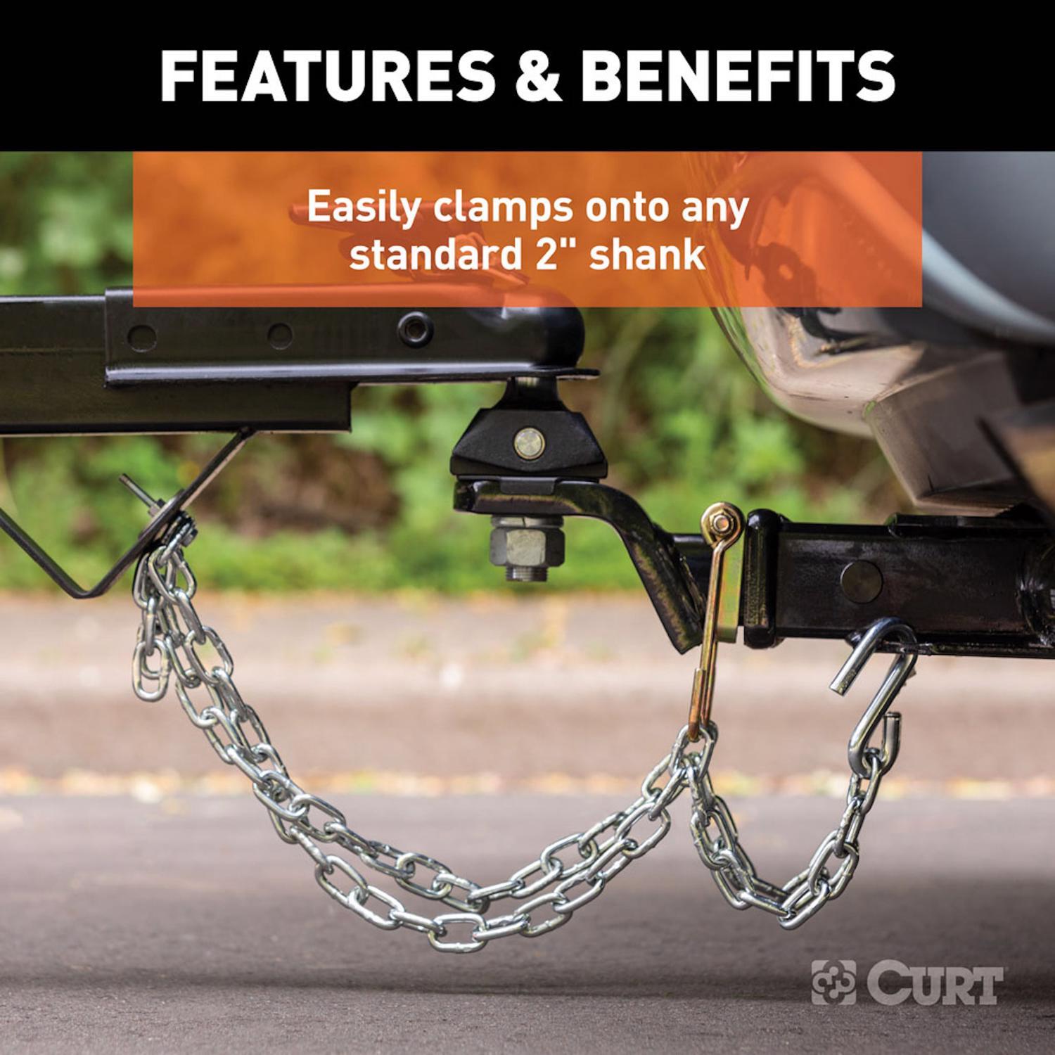 CURT 5-1/4H x 3-7/8W in. Safety Chain Holder Bracket