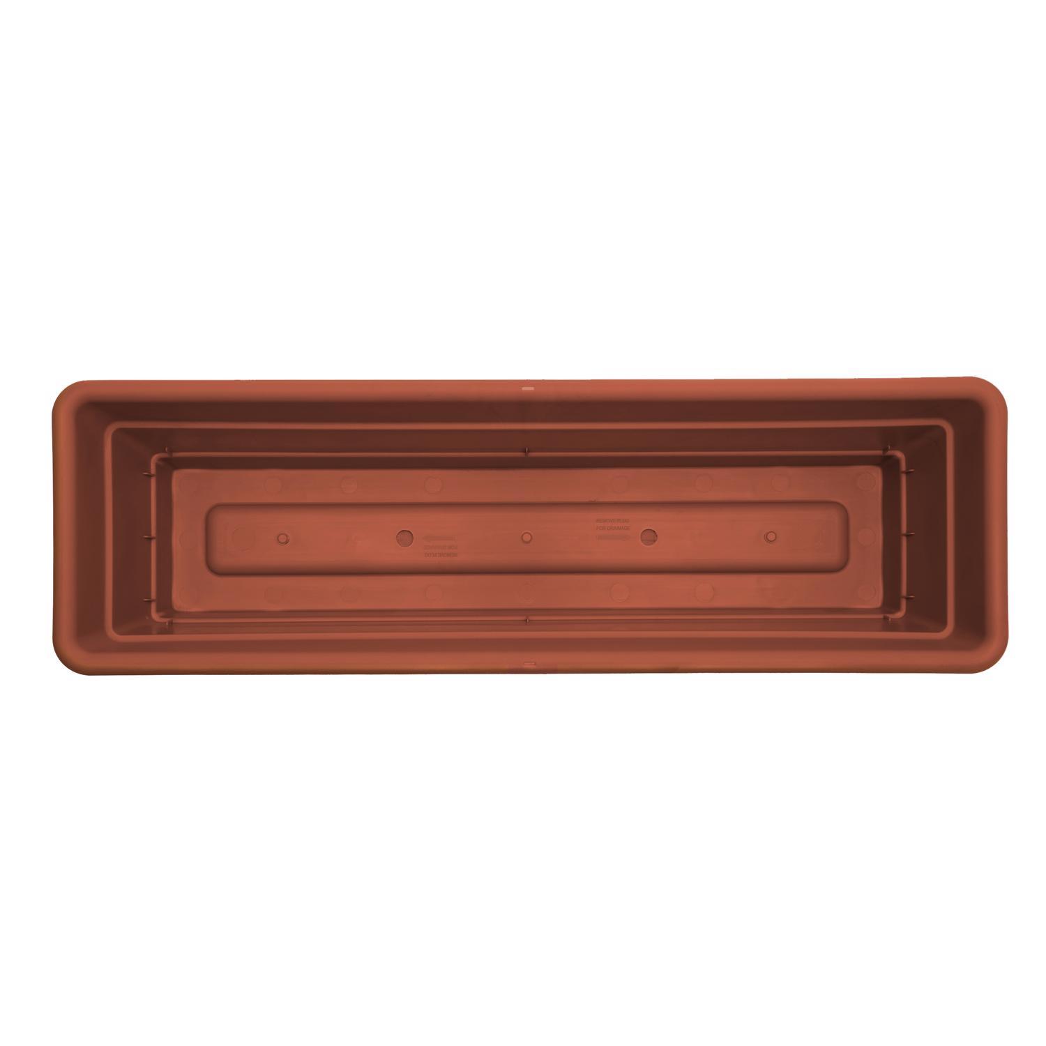 Bloem Dura Cotta 5.75 in. H X 18 in. W X 7.5 in. D Plastic Window Box Terra Cotta